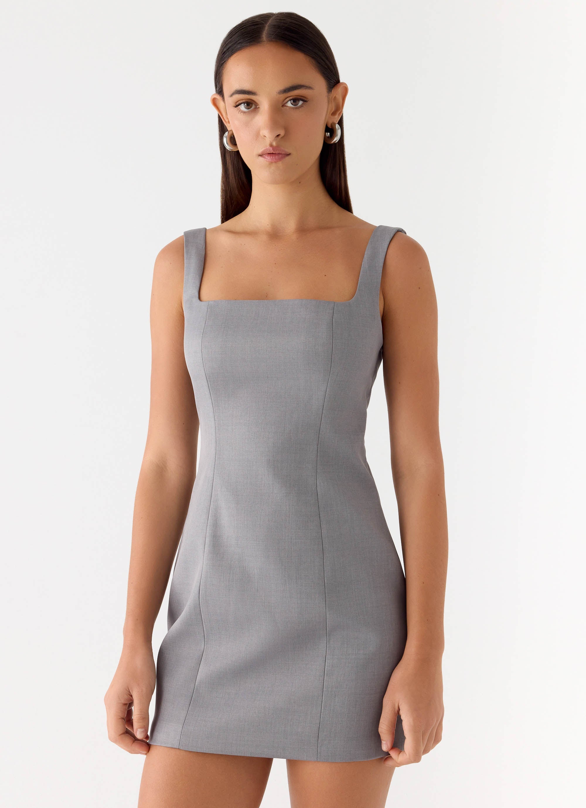 Brief Tension Mini Dress - Smoke Grey - Image 4