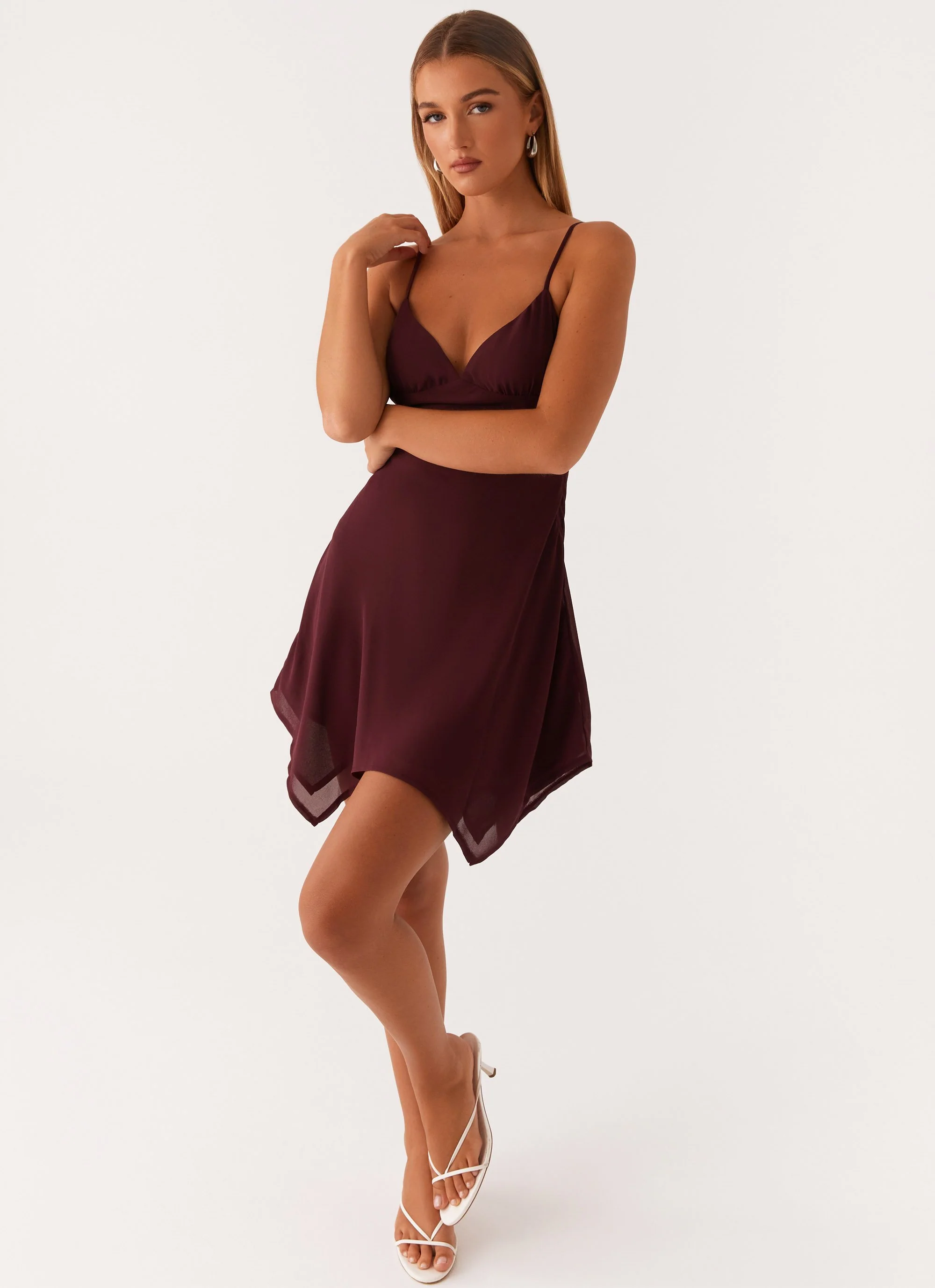 Briella Chiffon Mini Dress - Mulberry - Image 6