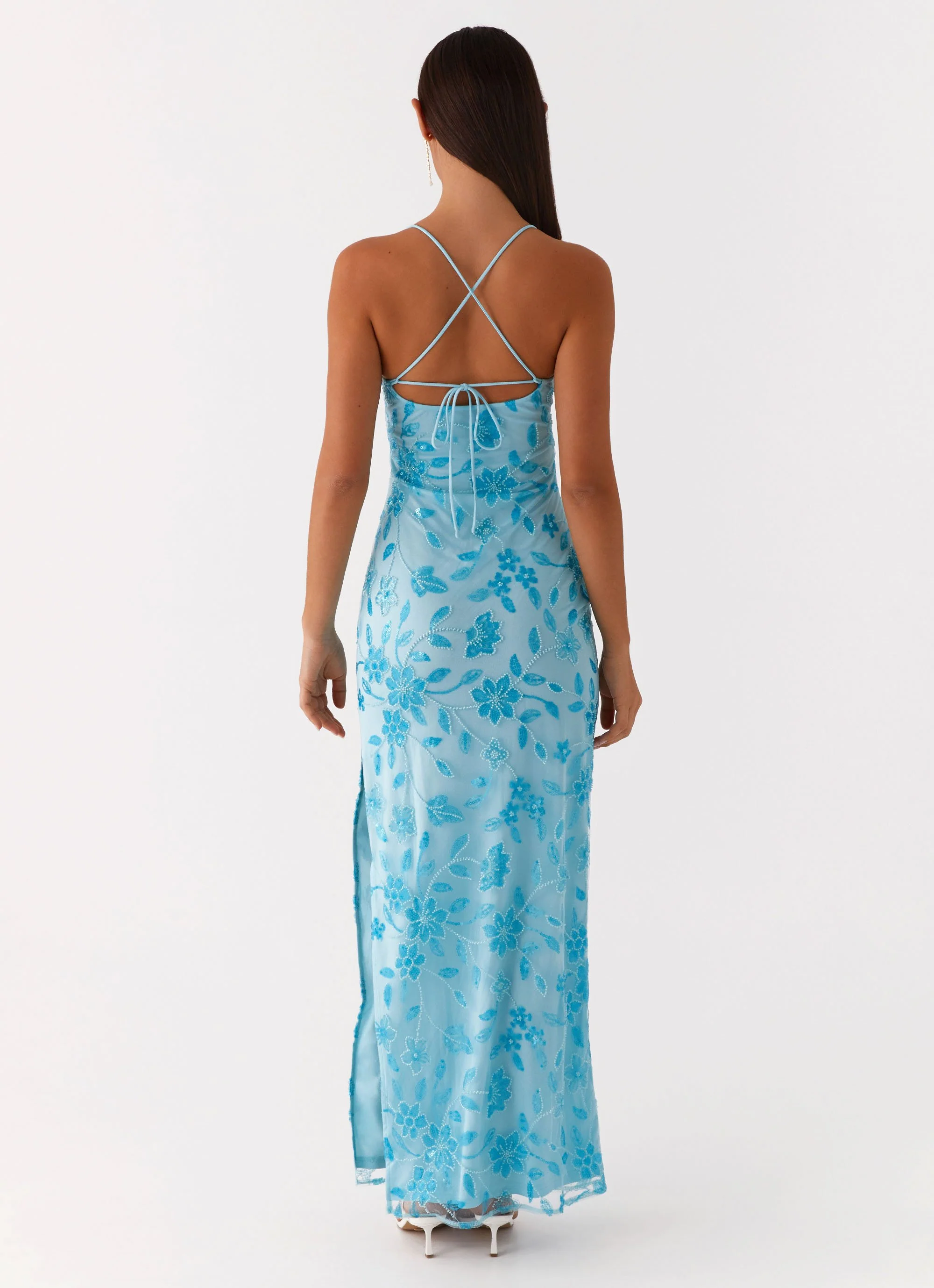 Bright Lights Beaded Maxi Dress - Blue - Image 2