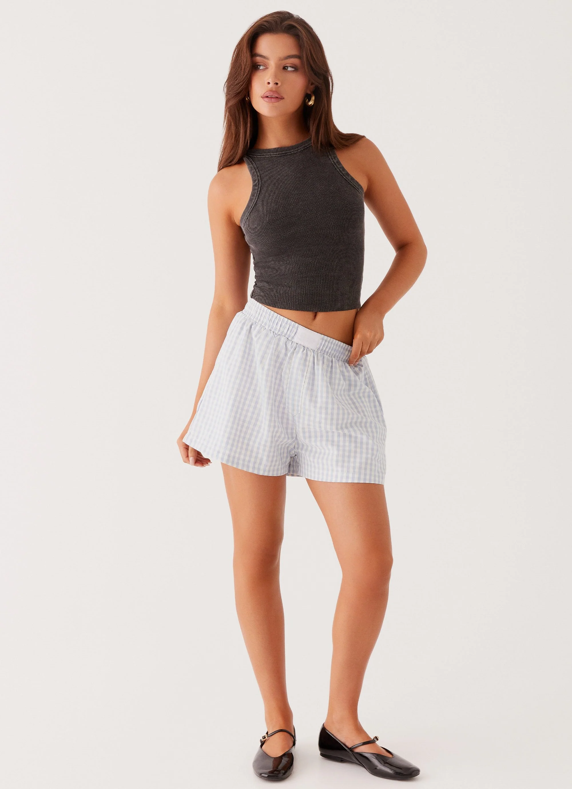Brightwell Boxer Shorts - Blue Gingham - Image 2