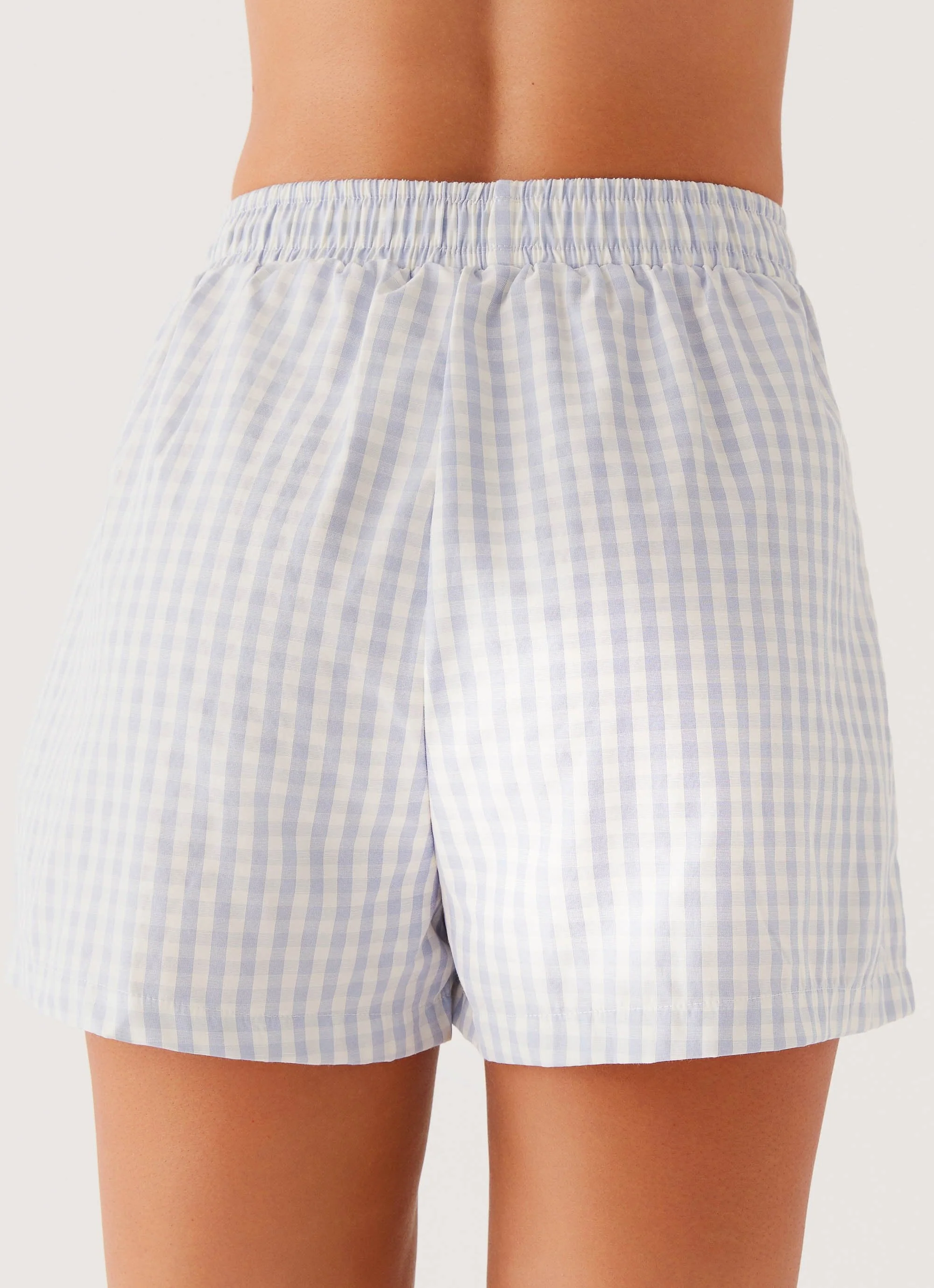 Brightwell Boxer Shorts - Blue Gingham - Image 4