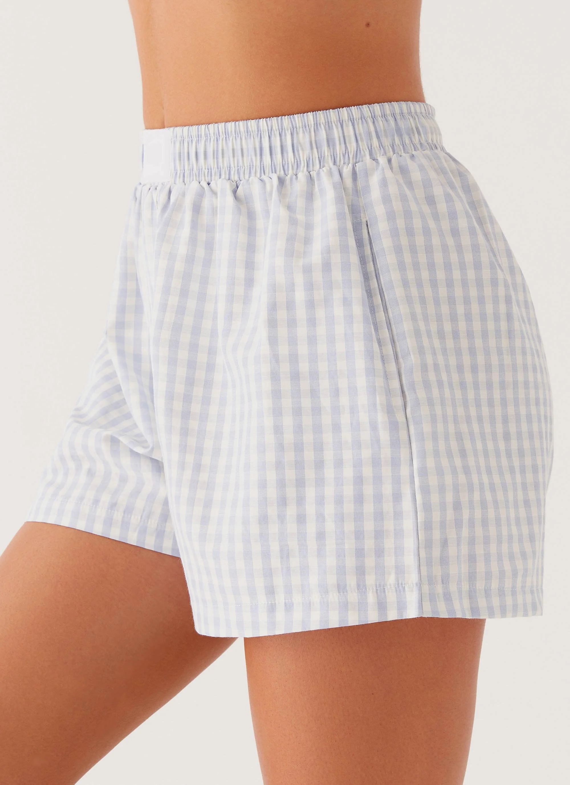 Brightwell Boxer Shorts - Blue Gingham - Image 5
