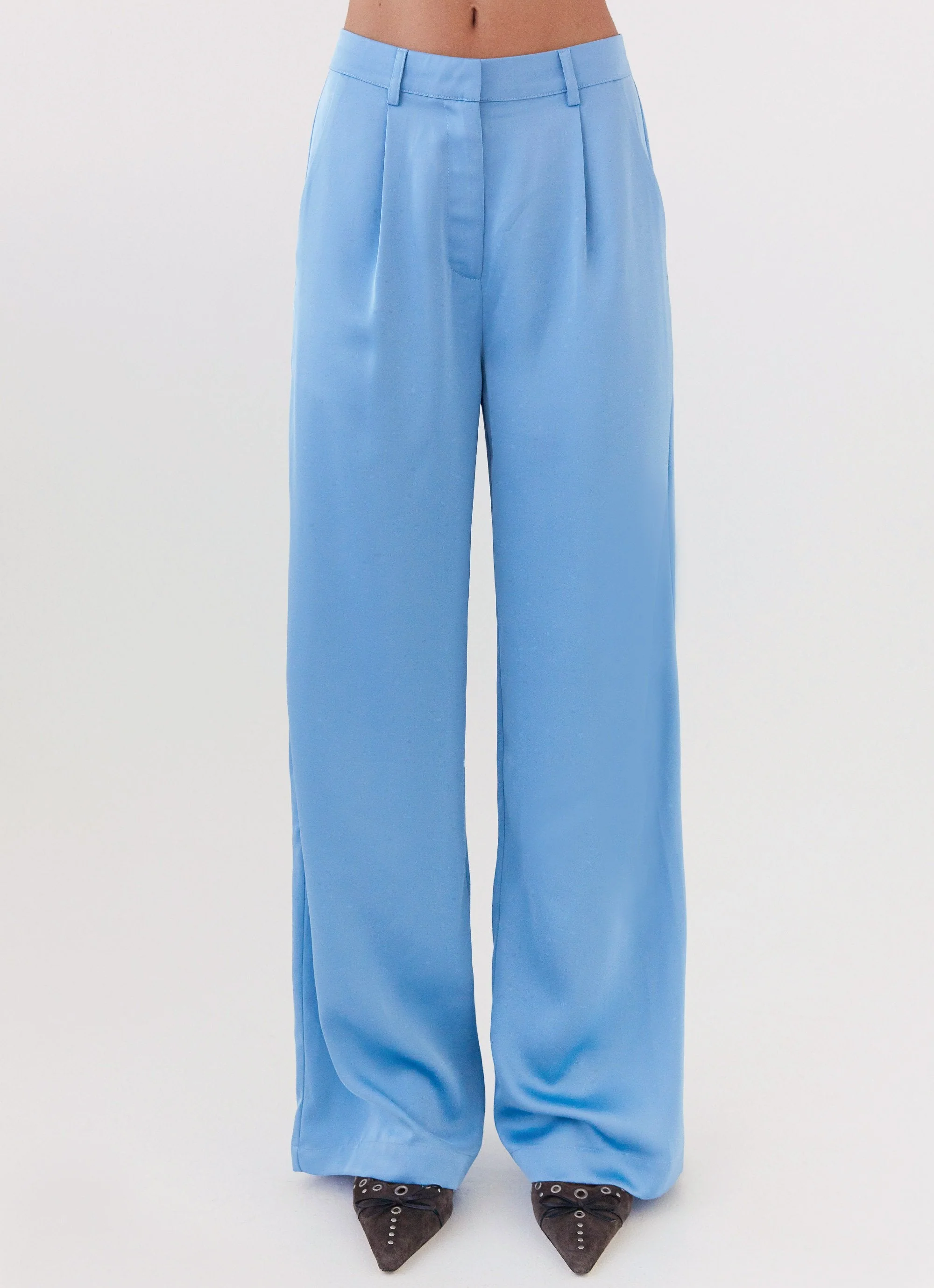 Brinkley Satin Pants - Blue - Image 5