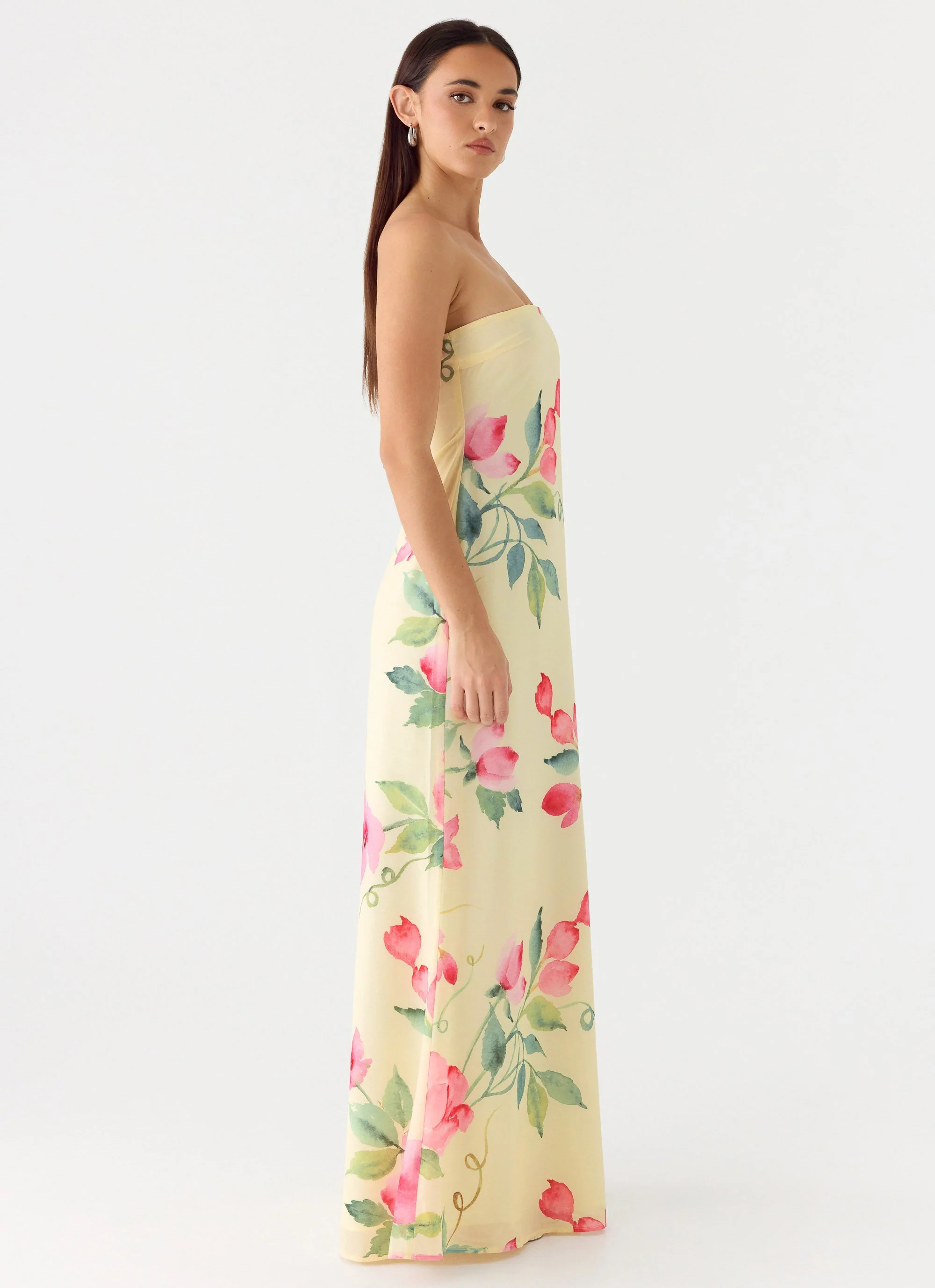 Bronte Strapless Maxi Dress - Lemon Soleil - Image 2