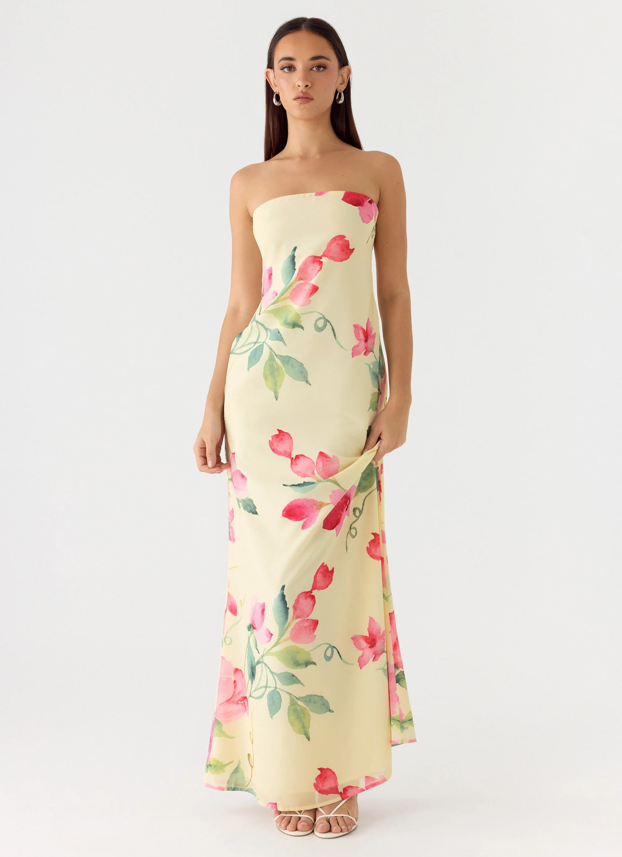 Bronte Strapless Maxi Dress - Lemon Soleil - Image 4
