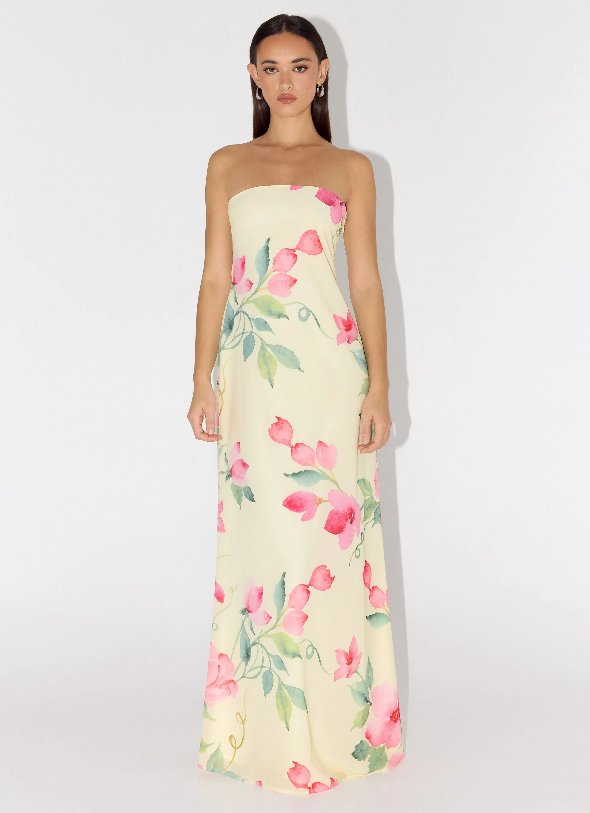 Bronte Strapless Maxi Dress - Lemon Soleil - Image 5
