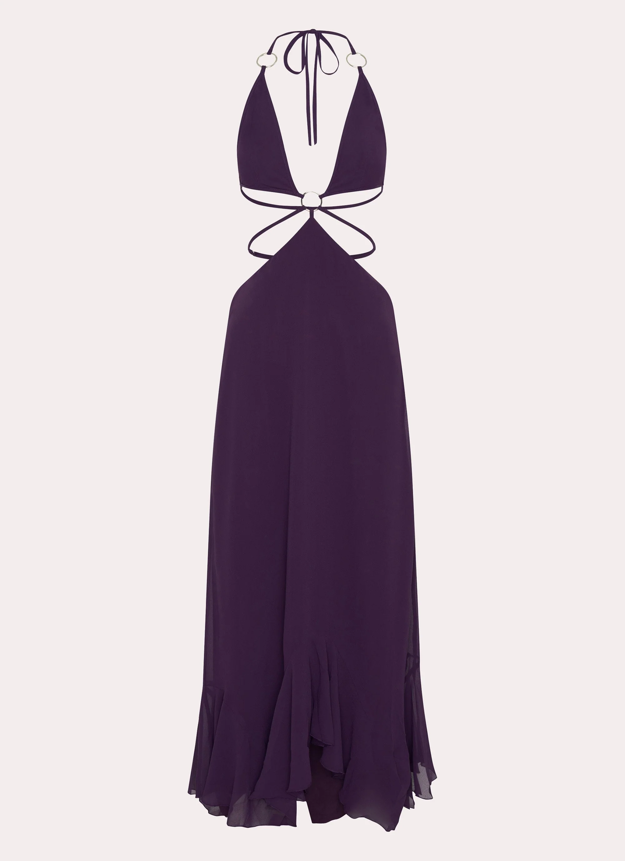 Bronx Halterneck Maxi Dress - Mulberry - Image 3