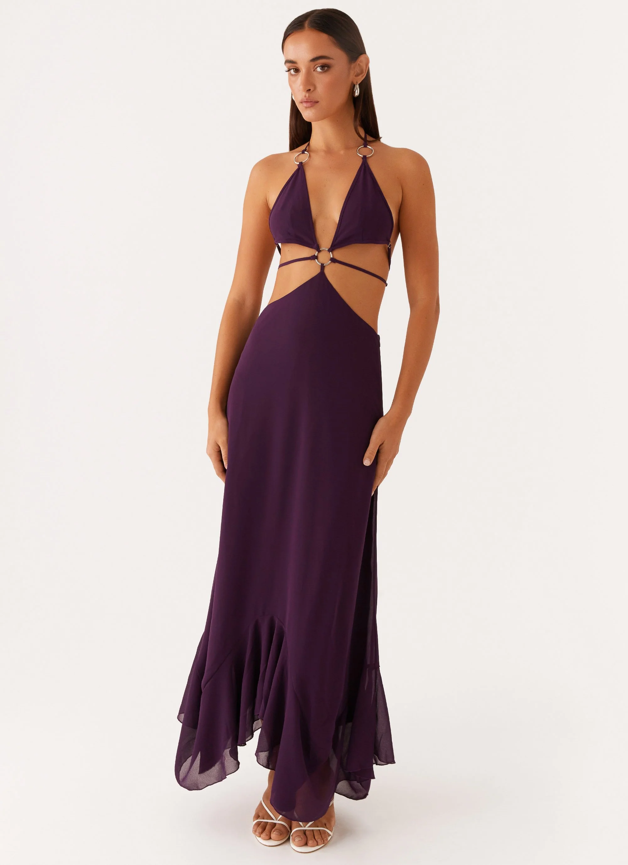 Bronx Halterneck Maxi Dress - Mulberry - Image 6