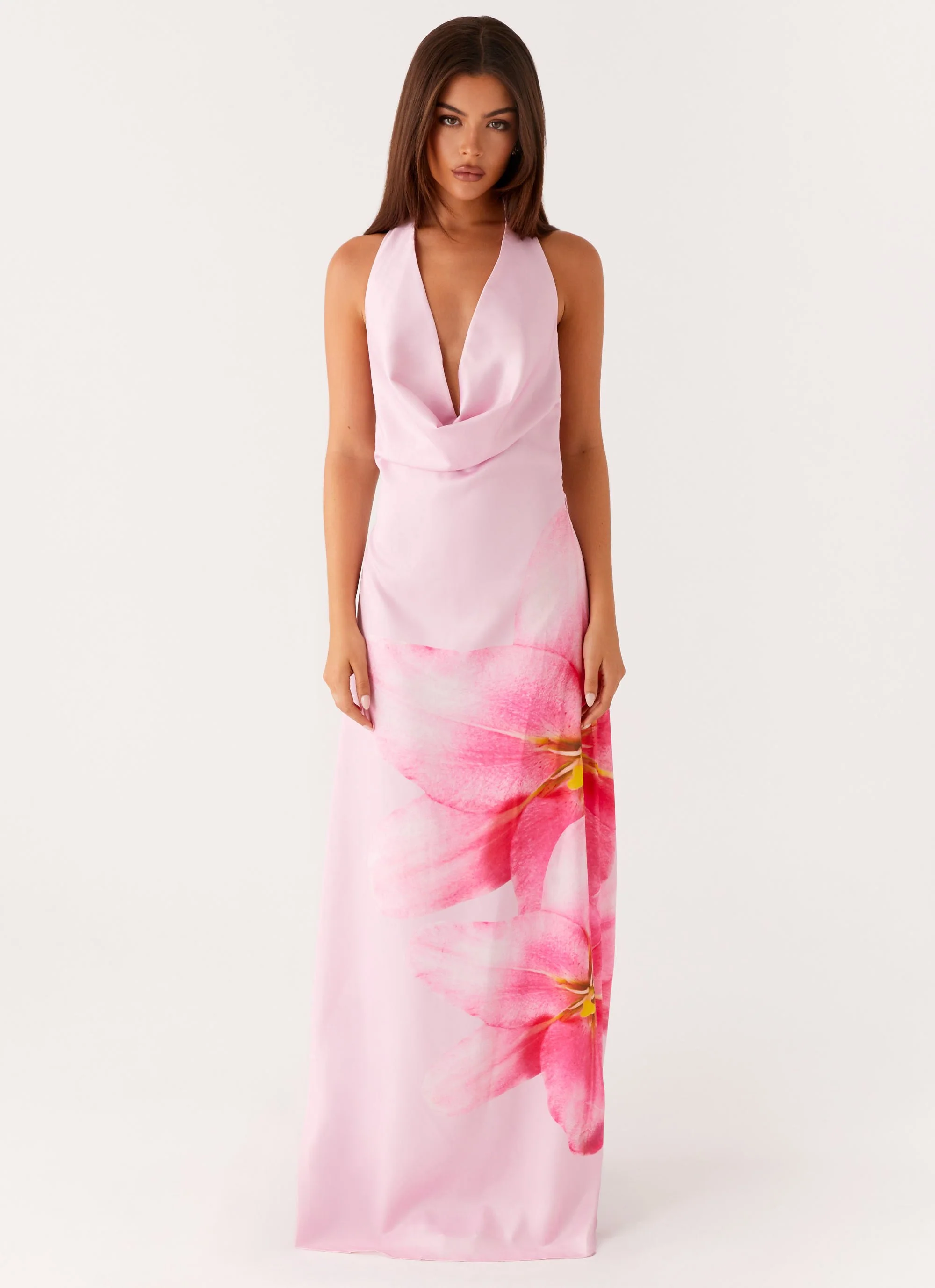 Bryony Cowl Maxi Dress - Pink - Image 3