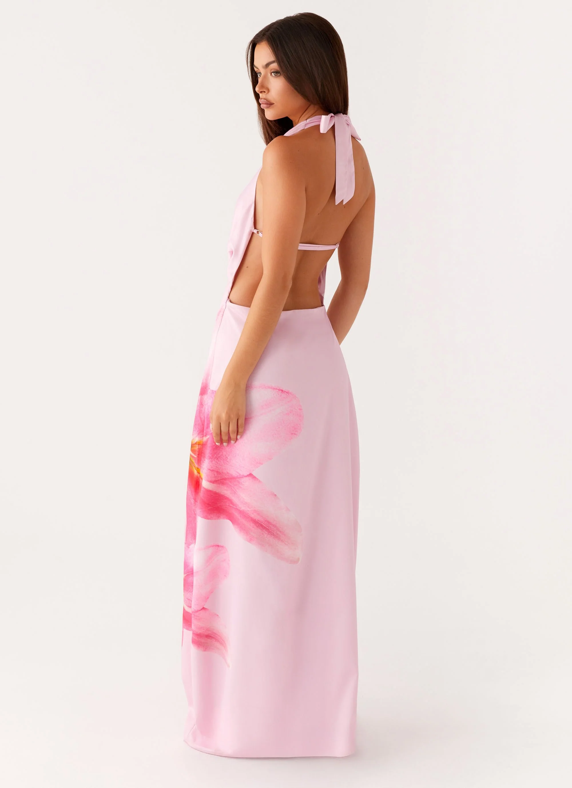Bryony Cowl Maxi Dress - Pink - Image 5
