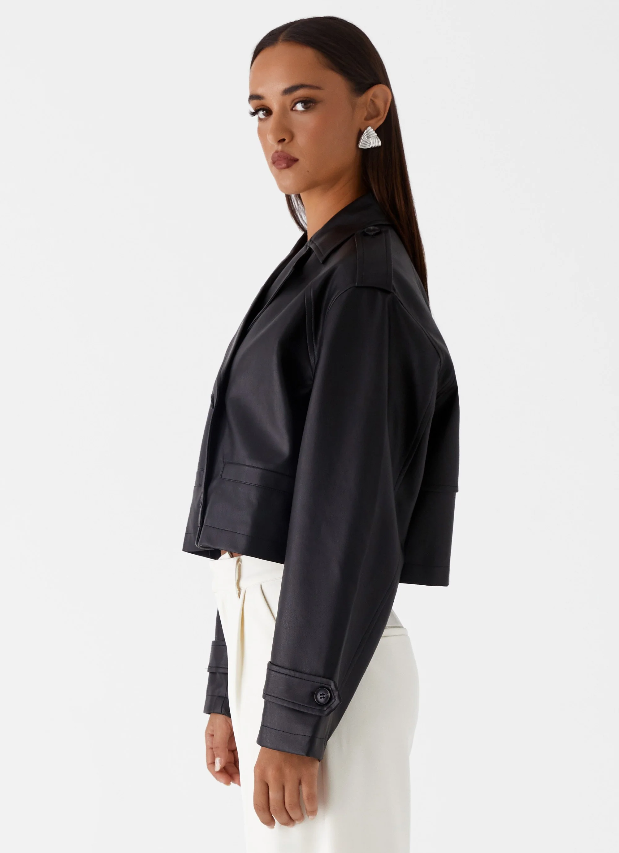 Bryson Cropped Jacket - Black - Image 3