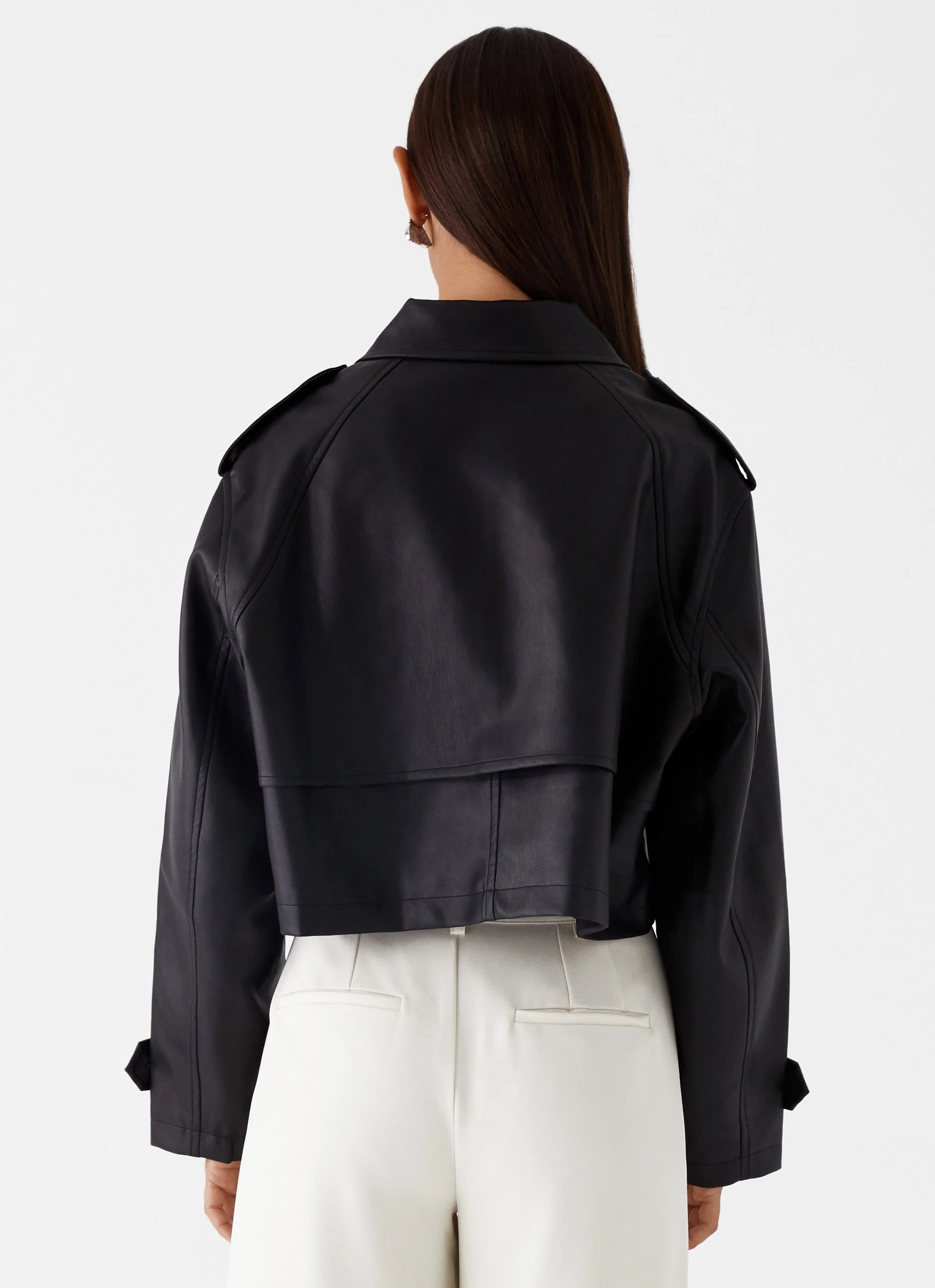 Bryson Cropped Jacket - Black - Image 4