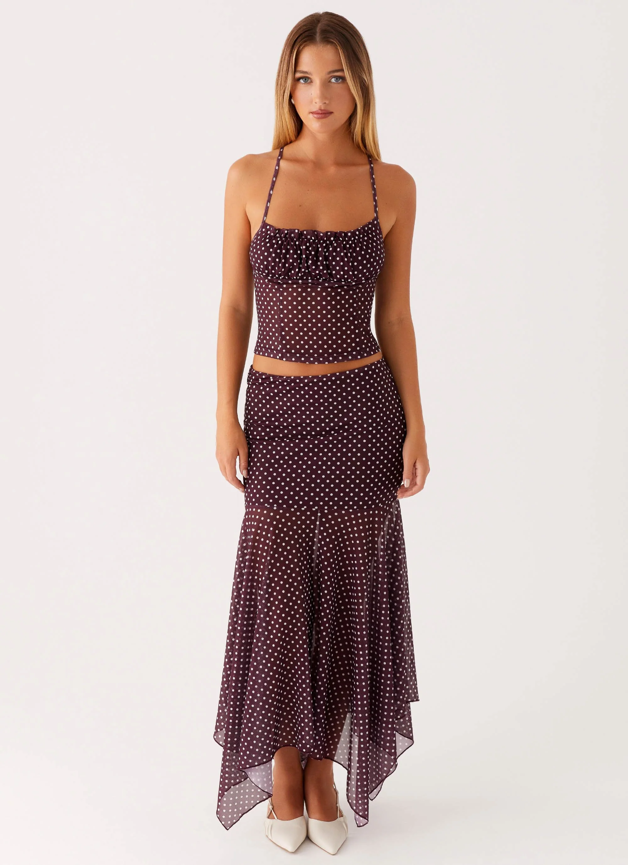 Buffy Maxi Skirt - Burgundy - Image 3