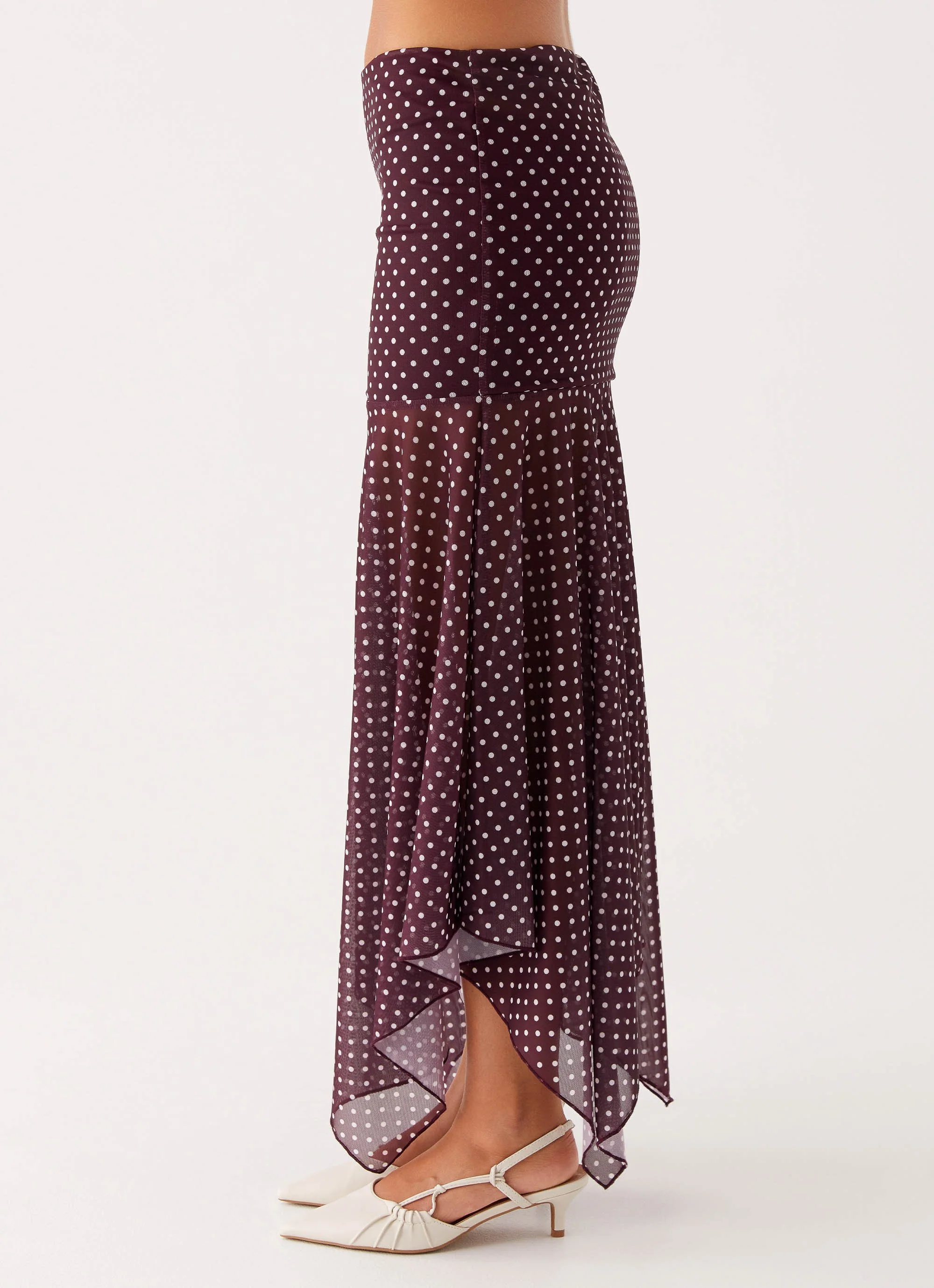 Buffy Maxi Skirt - Burgundy - Image 4