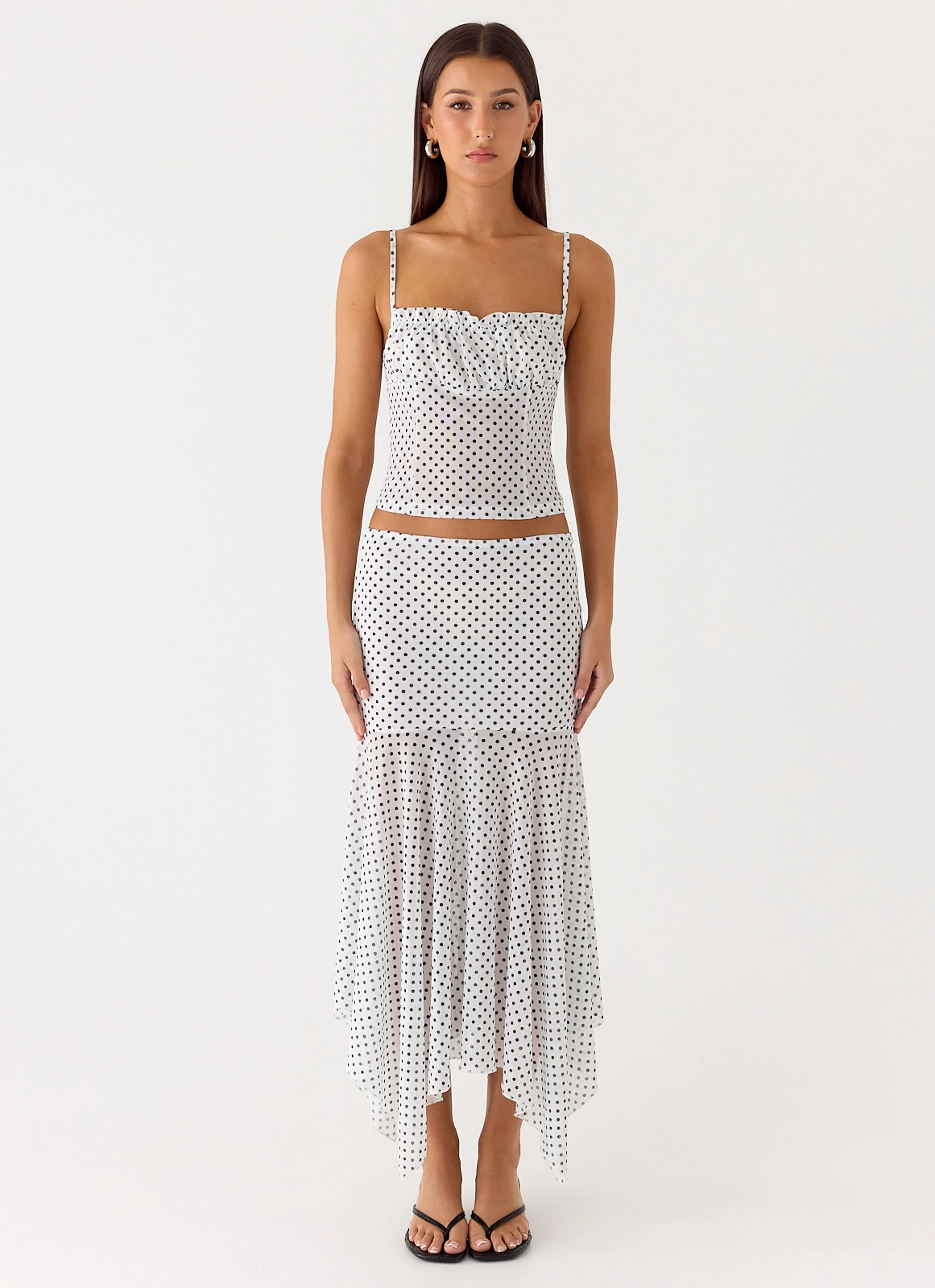 Buffy Maxi Skirt - White Polkadot - Image 5