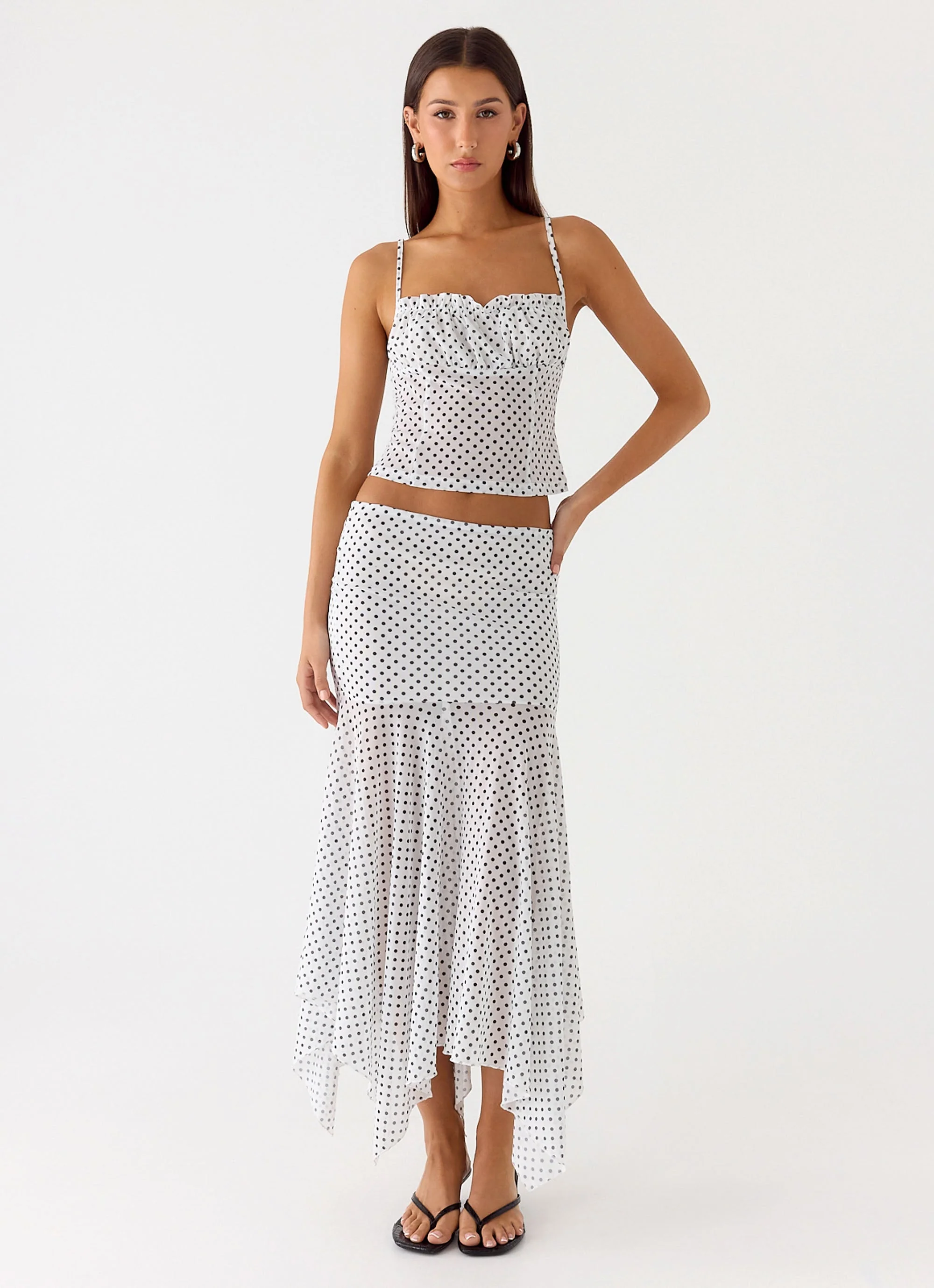 Buffy Maxi Skirt - White Polkadot - Image 9