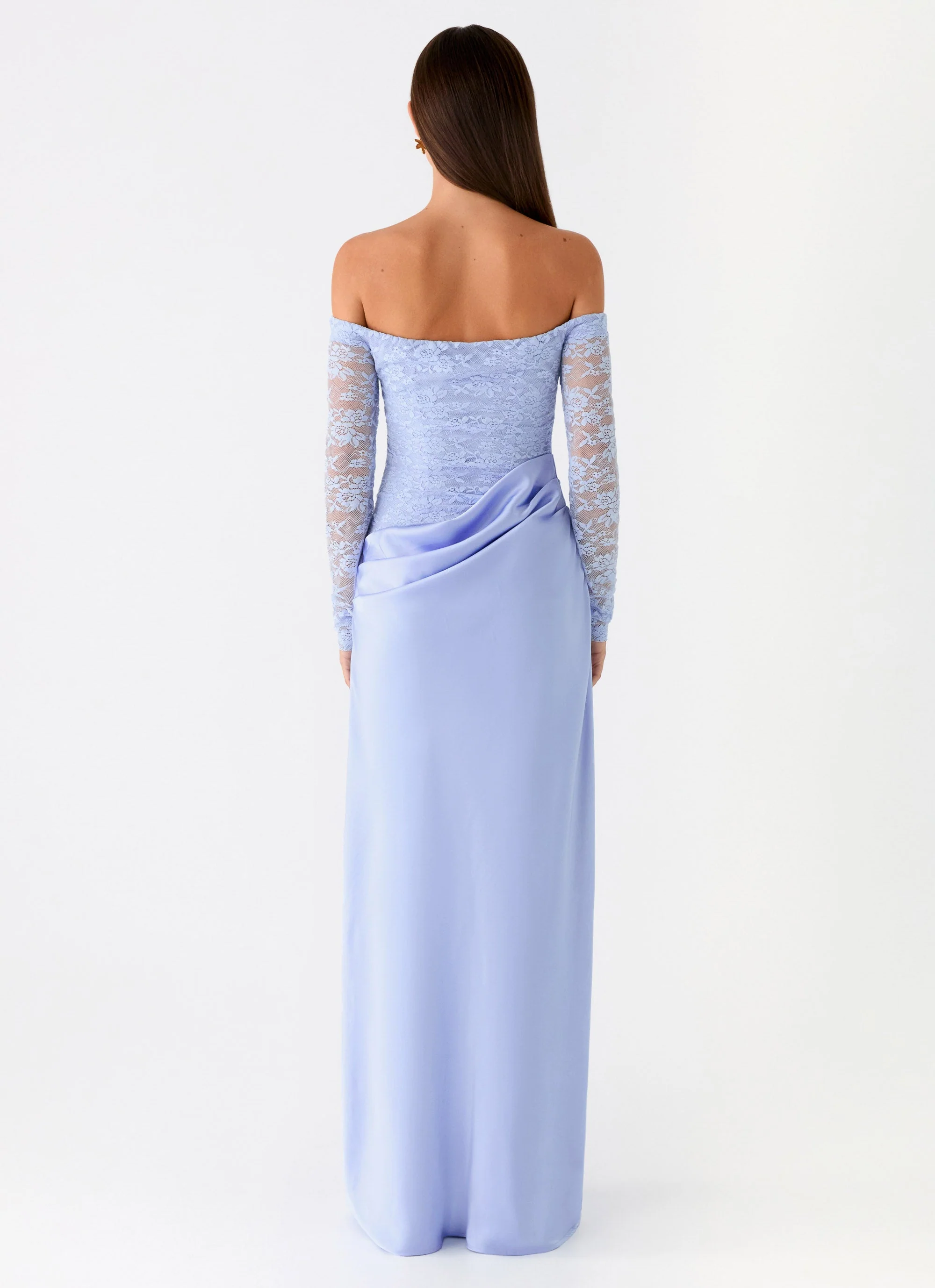 Burke Off Shoulder Maxi Dress - Blue - Image 5