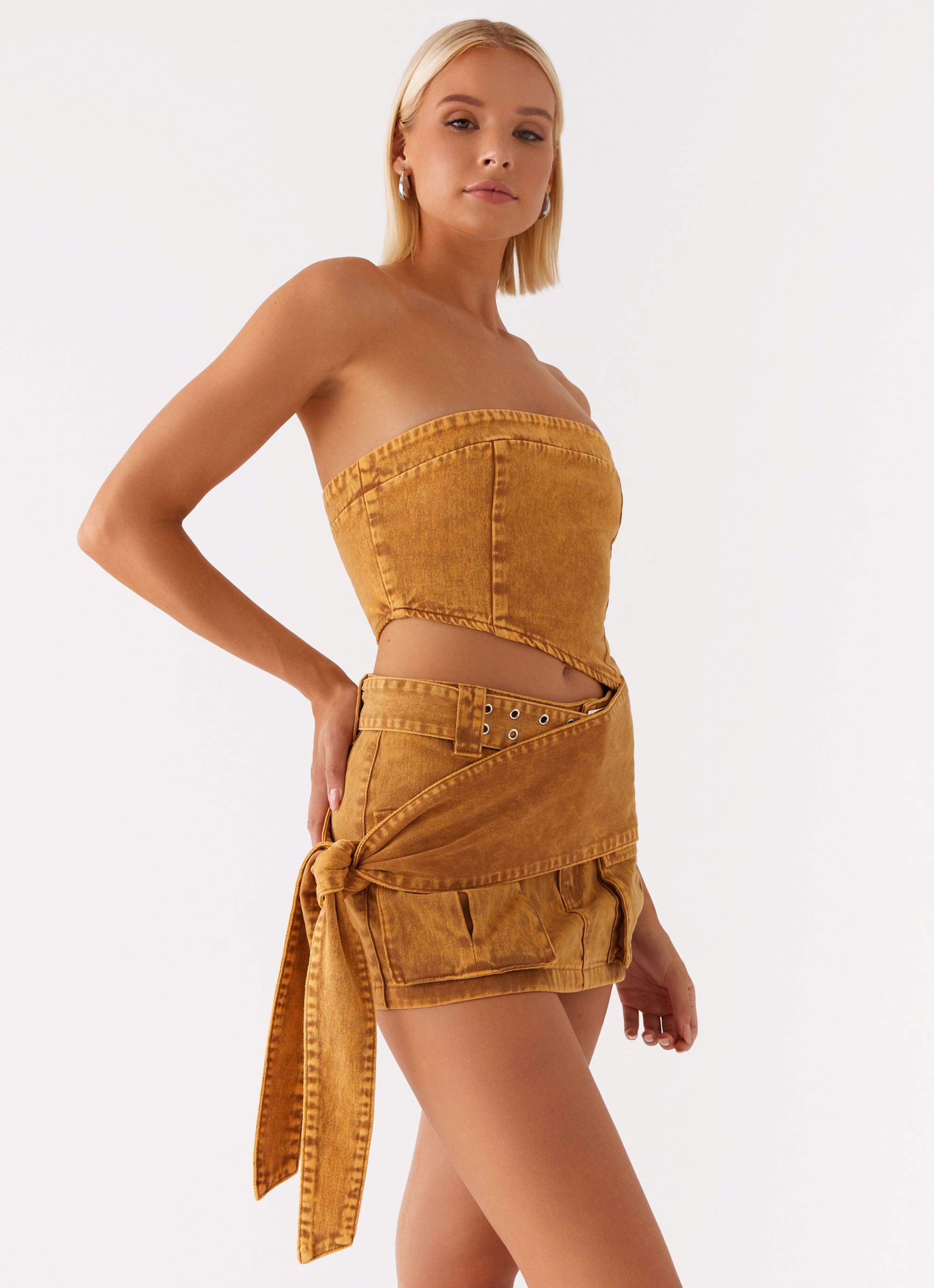 Burning Bridges Tube Top - Brown - Image 5
