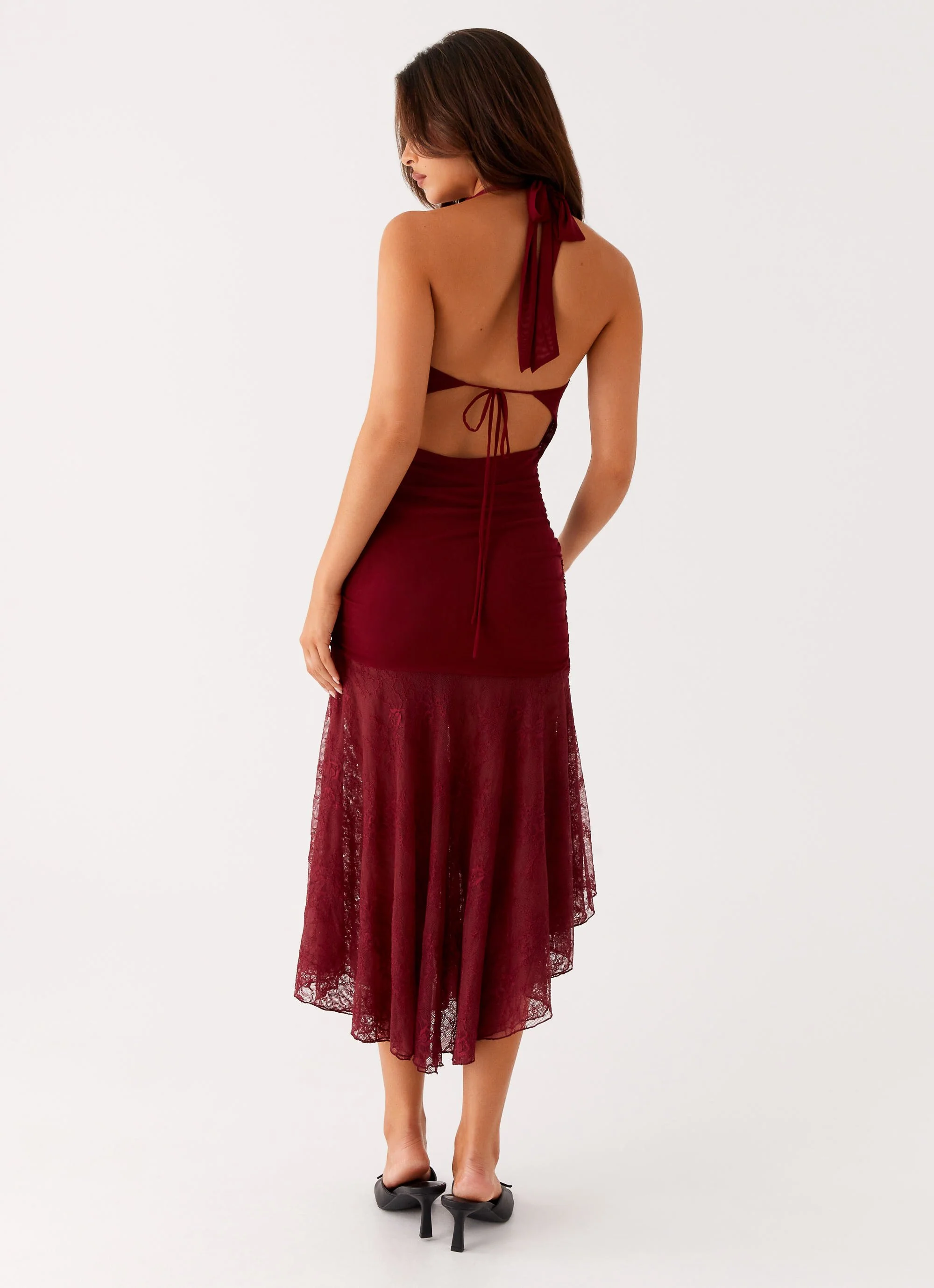 Burnout Midi Dress - Maroon - Image 4
