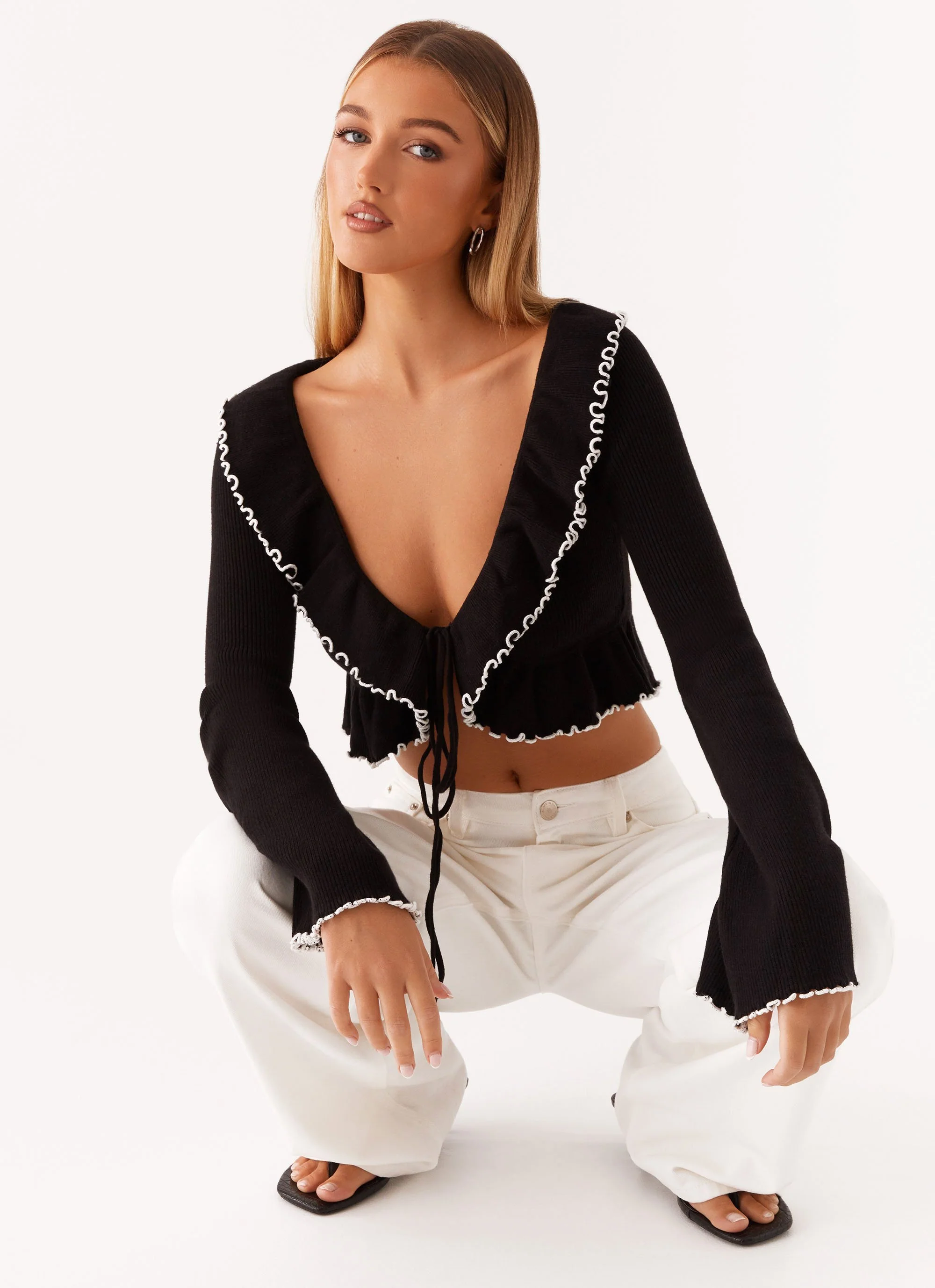 Butterfly Effect Knit Top - Black - Image 6