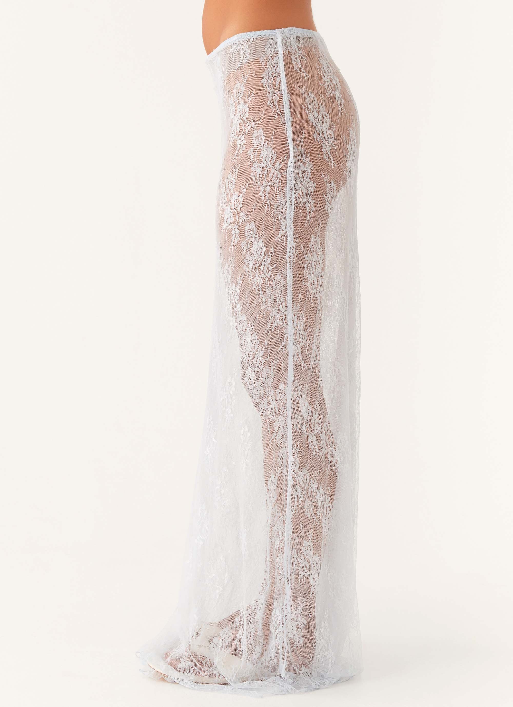 Caden Lace Maxi Skirt - Blue - Image 2