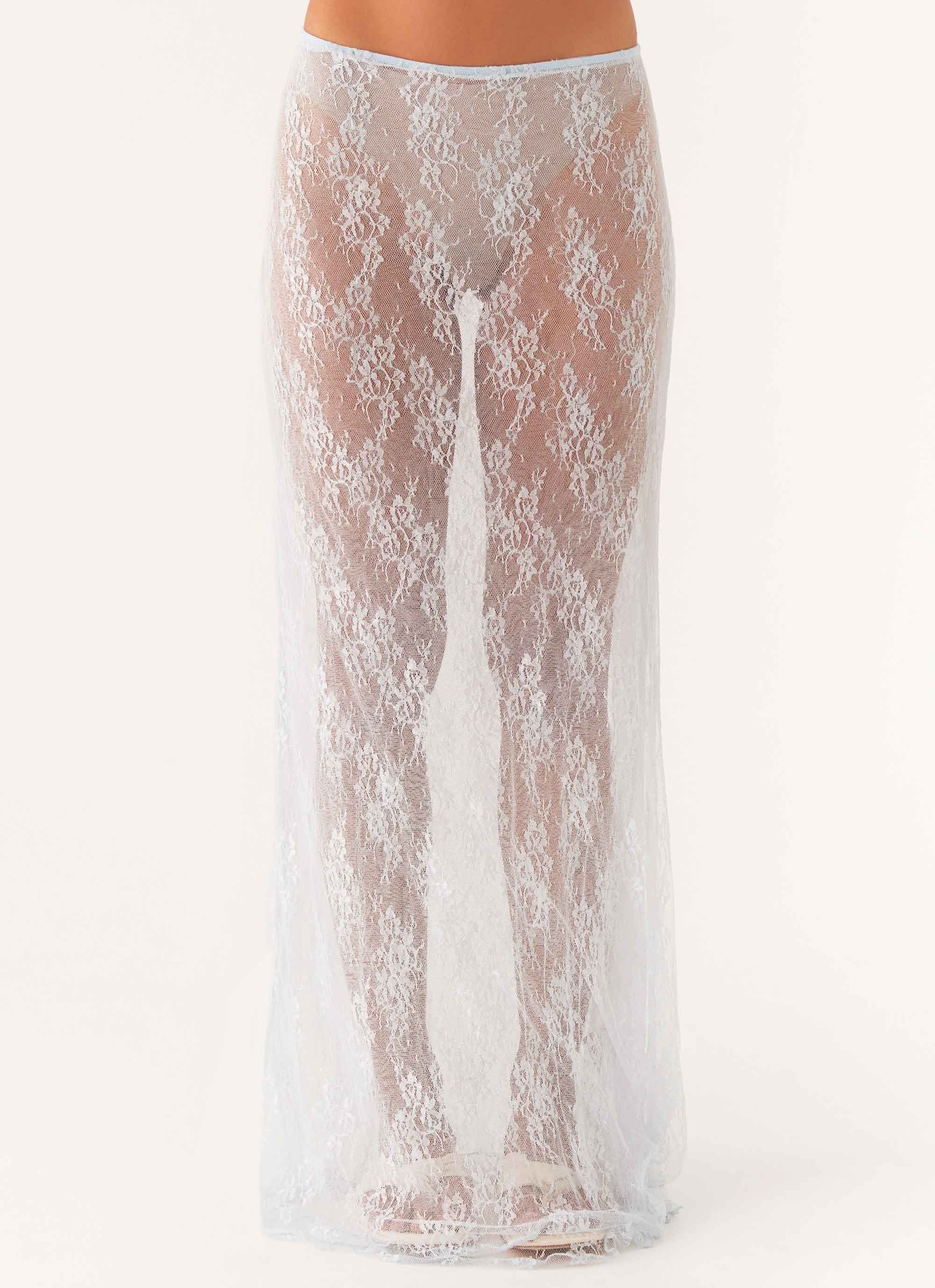 Caden Lace Maxi Skirt - Blue - Image 4