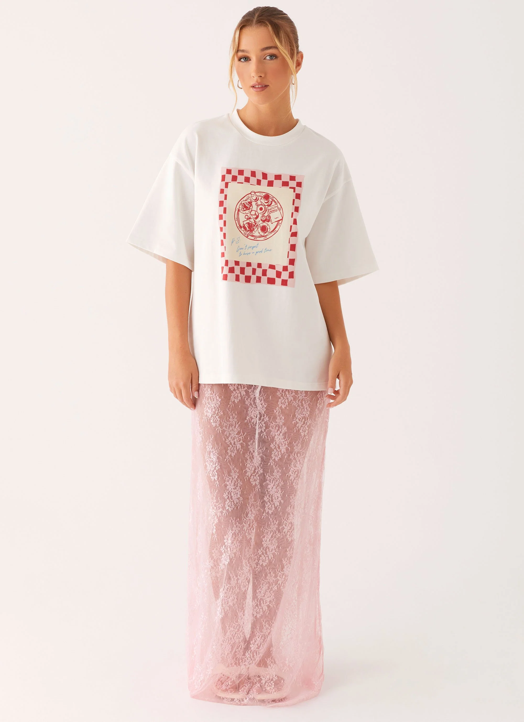 Caden Lace Maxi Skirt - Pink - Image 3
