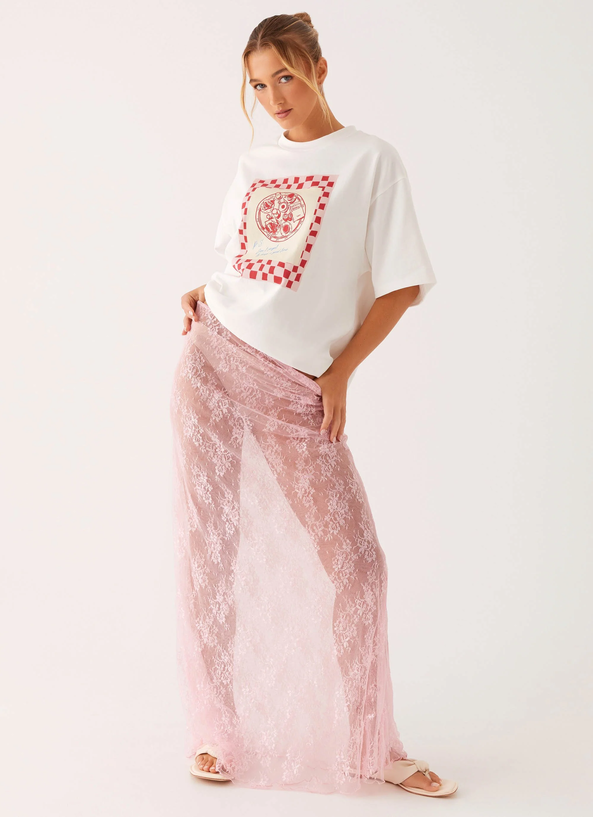 Caden Lace Maxi Skirt - Pink - Image 7