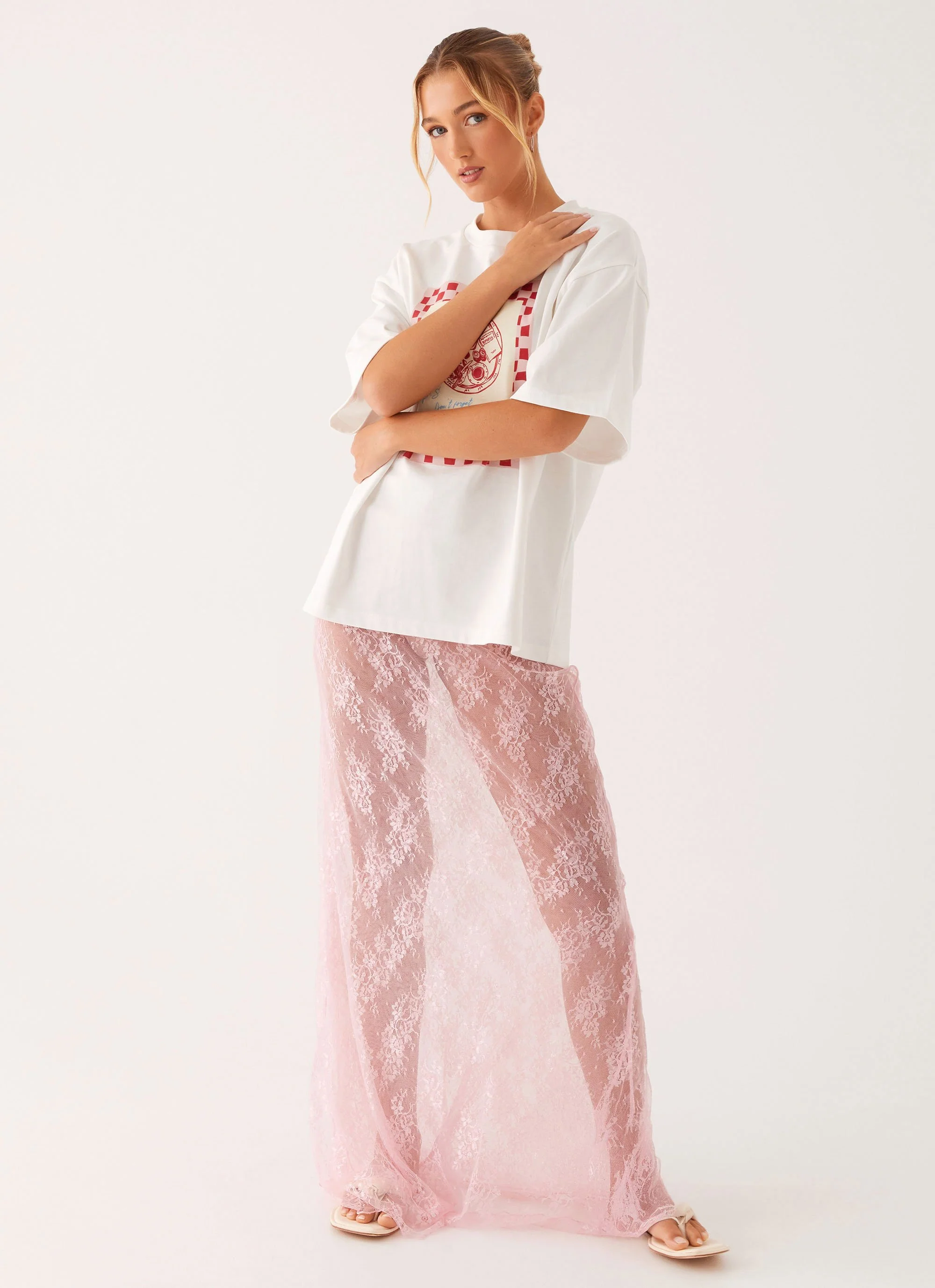 Caden Lace Maxi Skirt - Pink - Image 8
