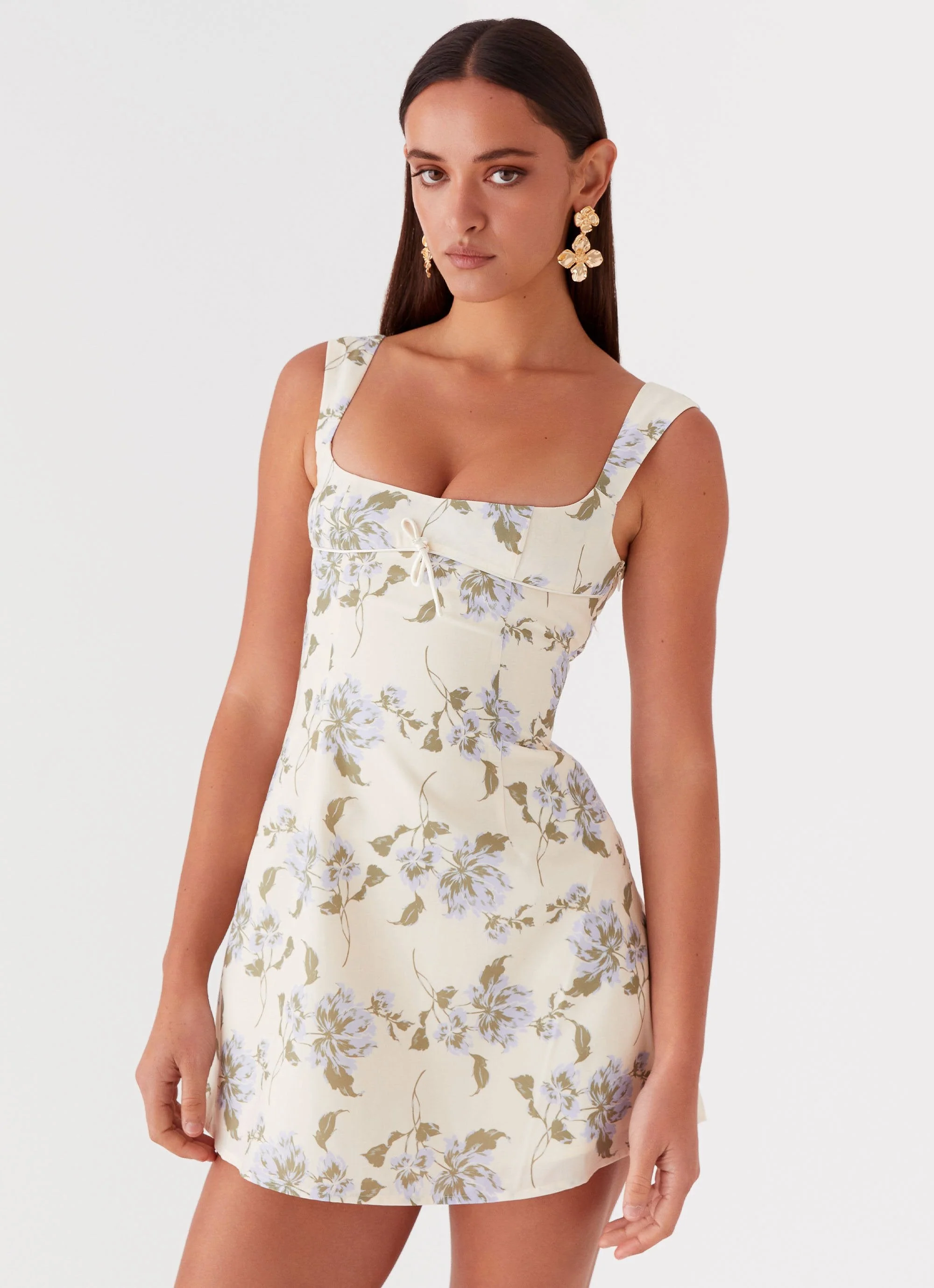 Cadence Mini Dress - Yellow Purple Floral - Image 6