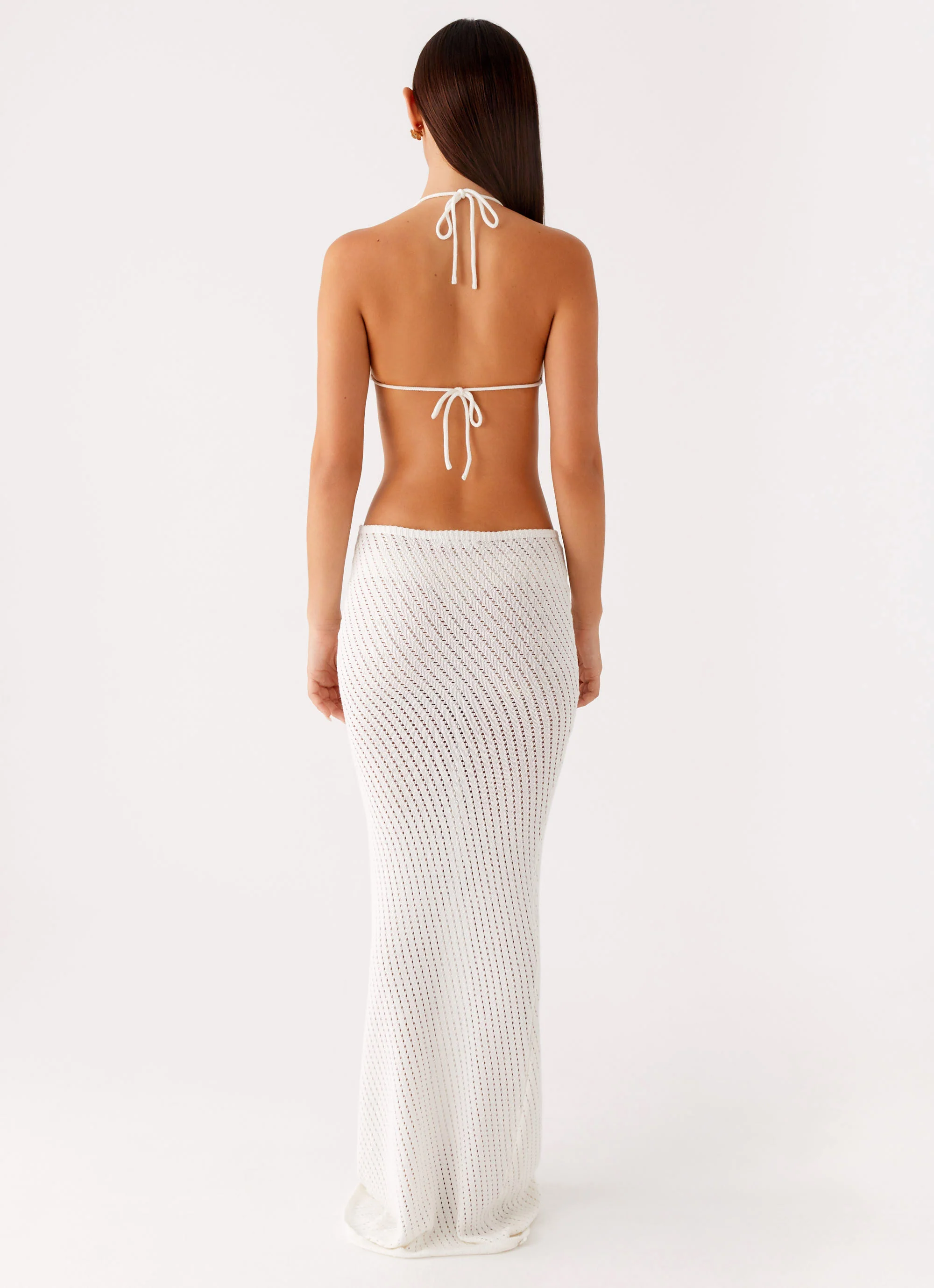 Caicos Crochet Maxi Dress - White - Image 4