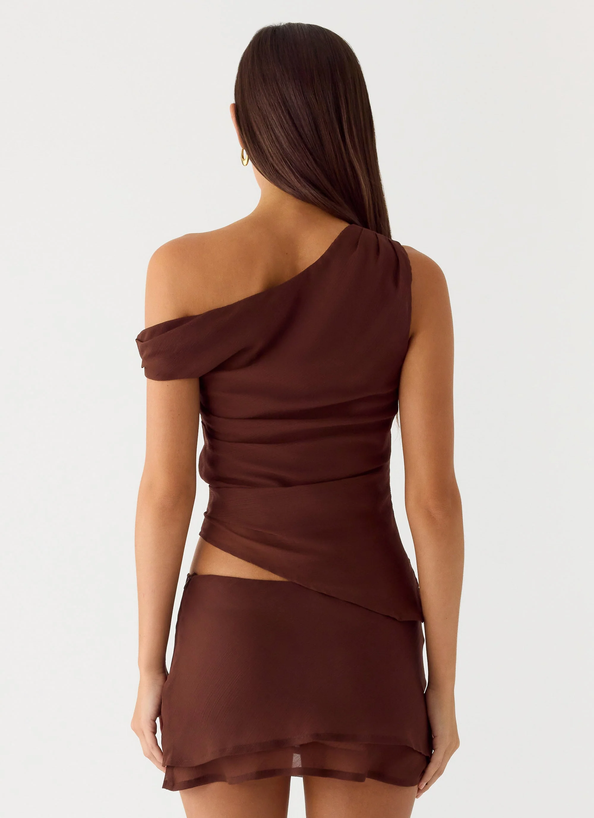 Caleb Mini Skirt - Chocolate - Image 3