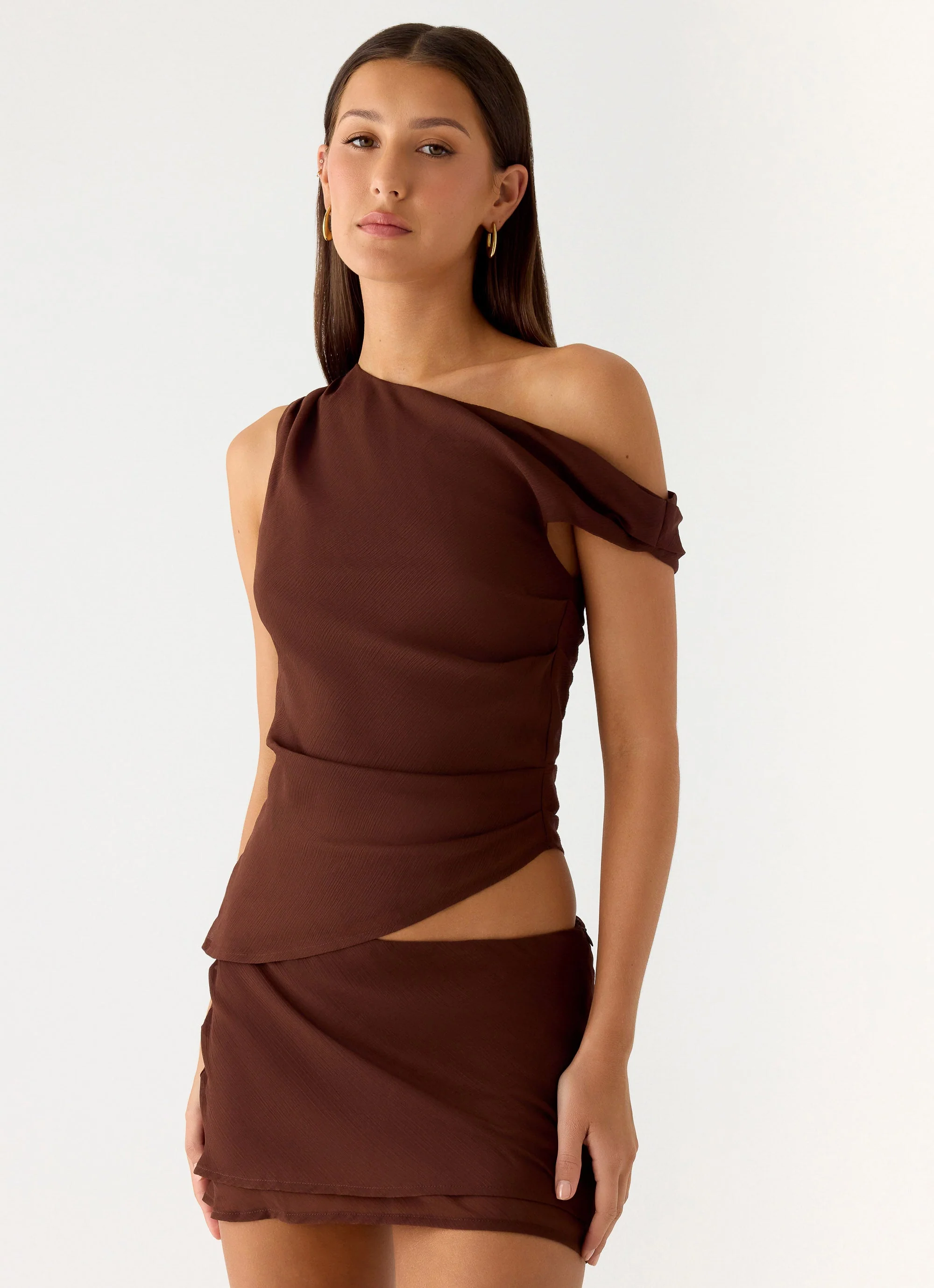 Caleb Mini Skirt - Chocolate - Image 4