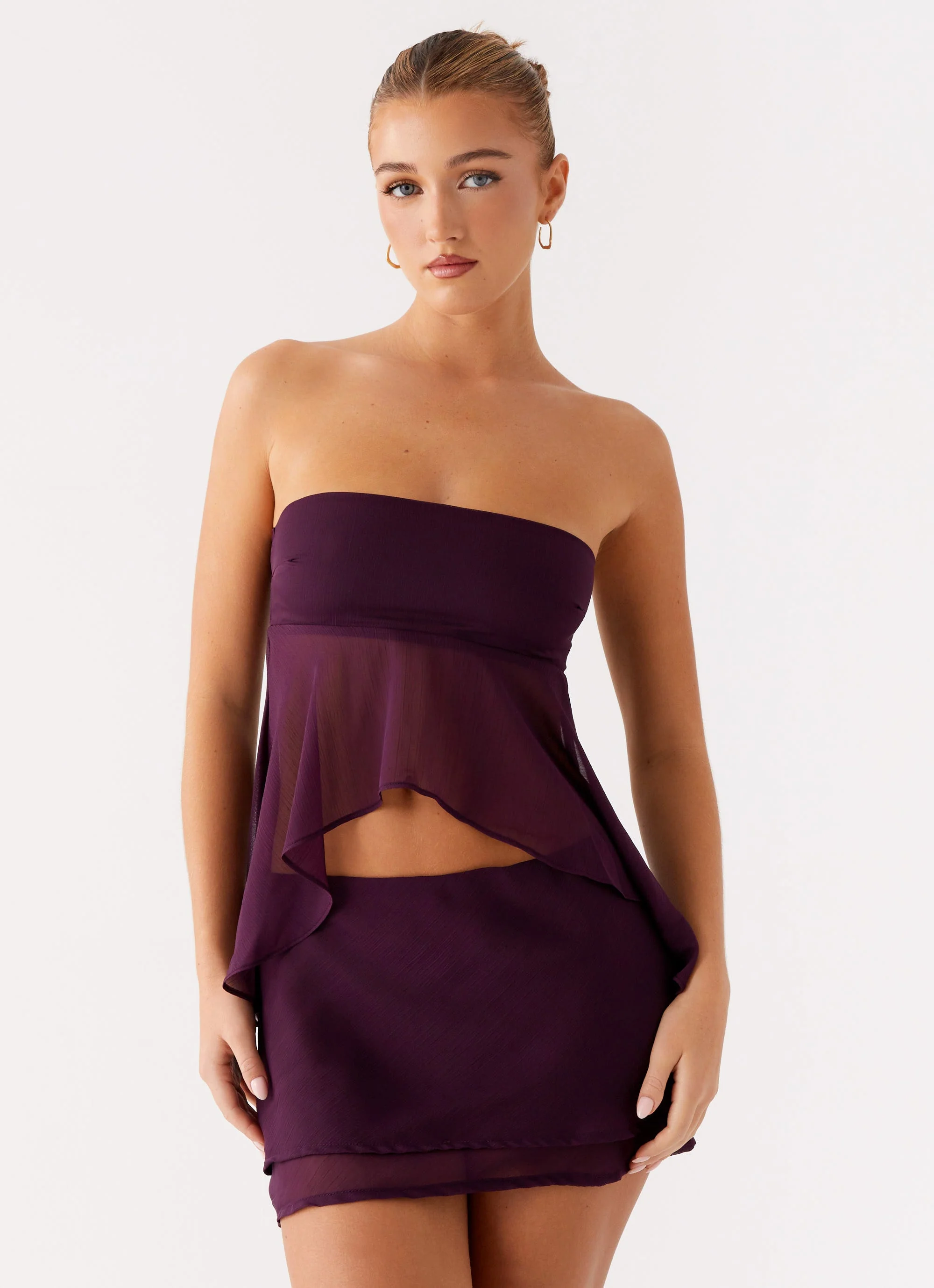 Caleb Mini Skirt - Plum - Image 6