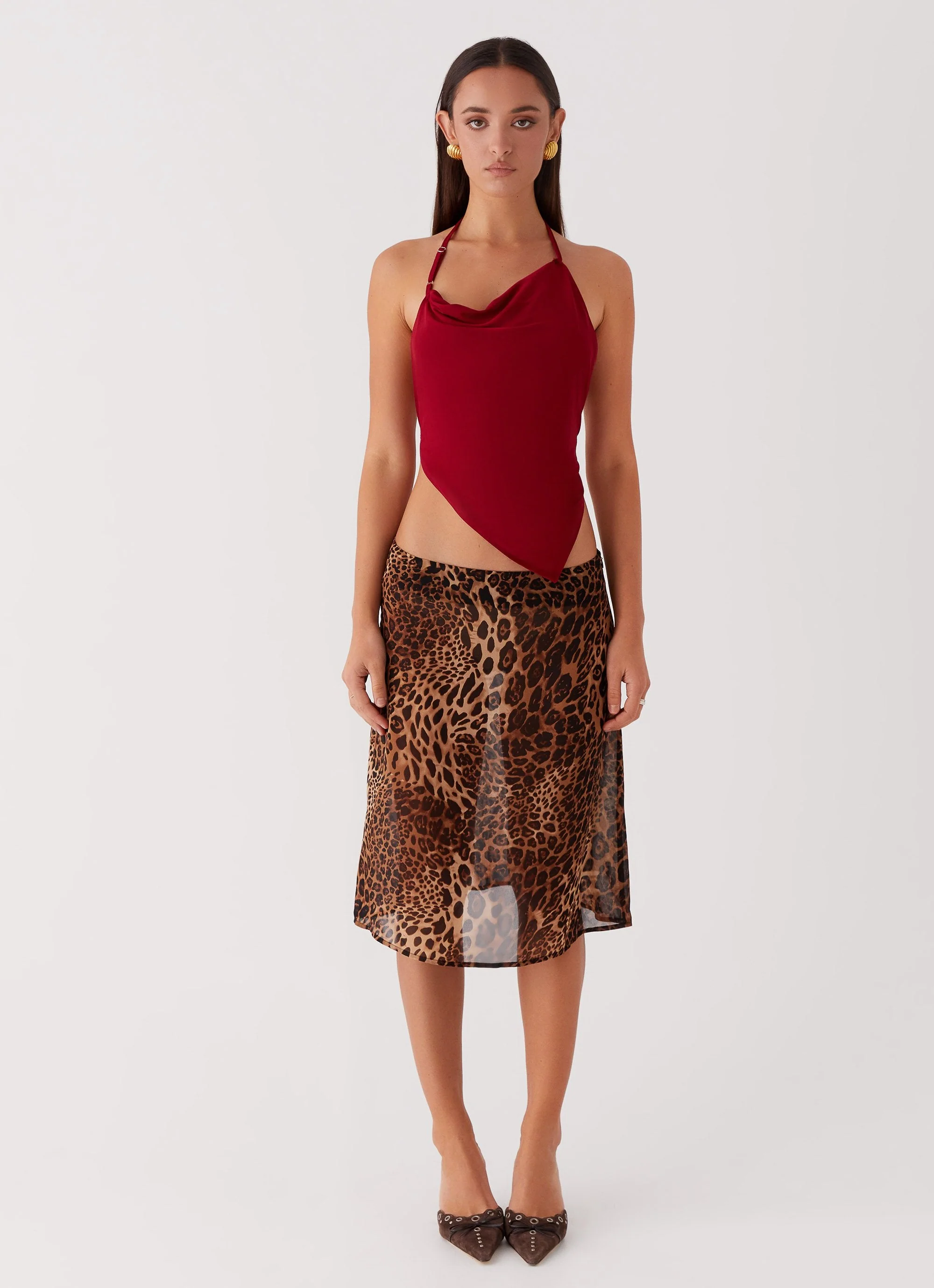 Caley Lee Asymmetric Top - Red - Image 2
