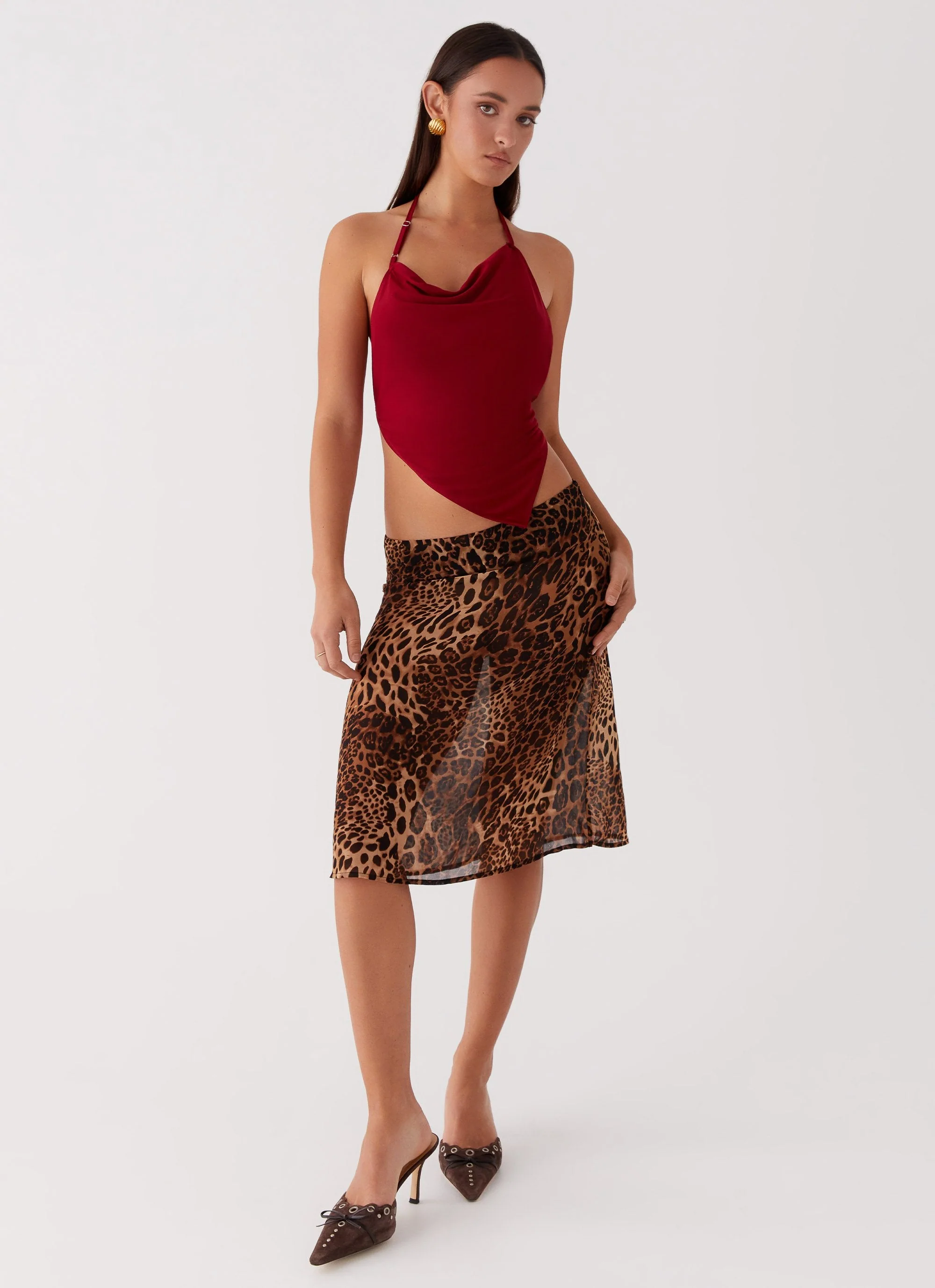 Caley Lee Asymmetric Top - Red - Image 5