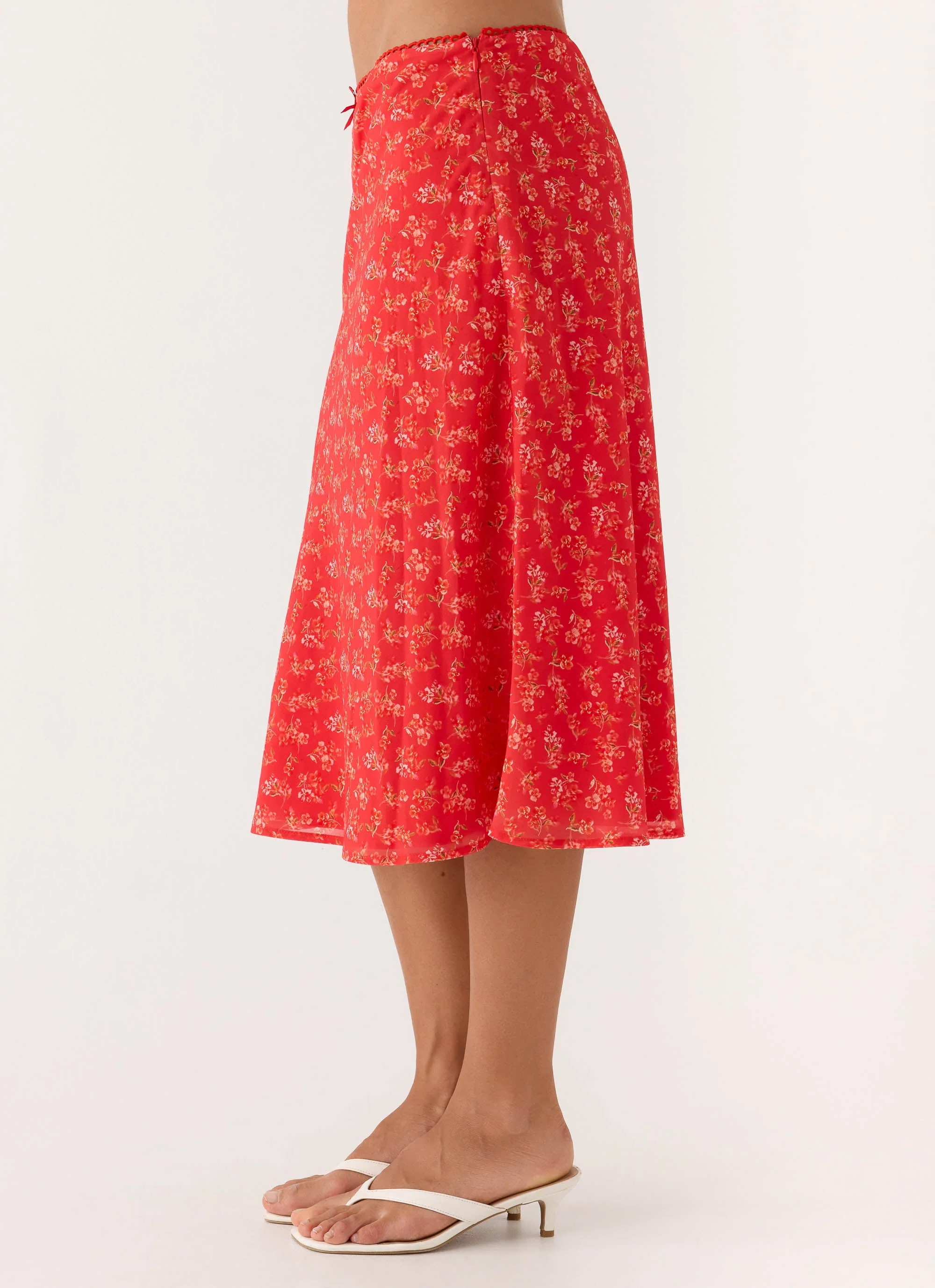 Calia Midi Skirt - Magenta Red Rose - Image 3