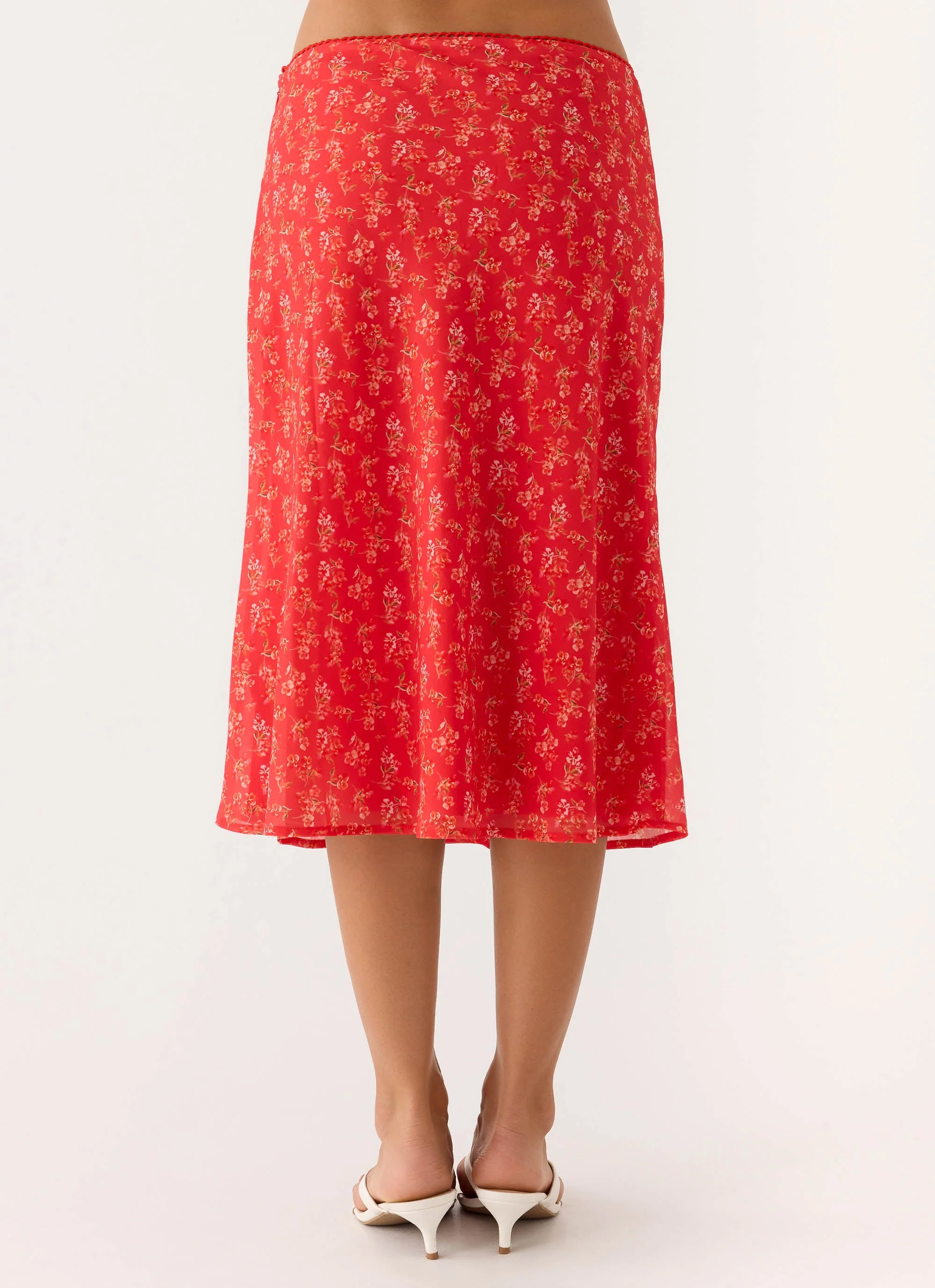 Calia Midi Skirt - Magenta Red Rose - Image 4