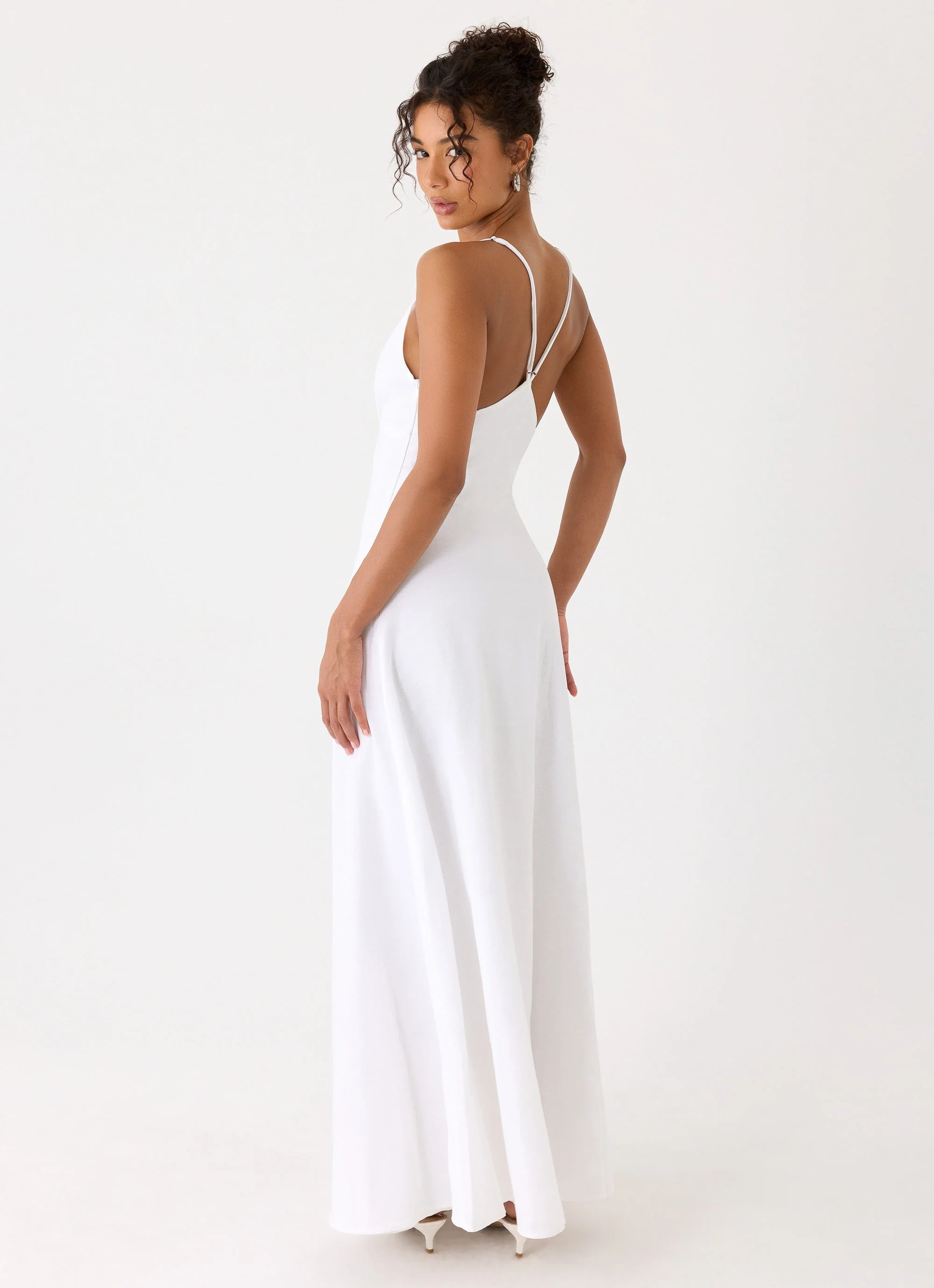 Calianna Linen Maxi Dress - White - Image 6