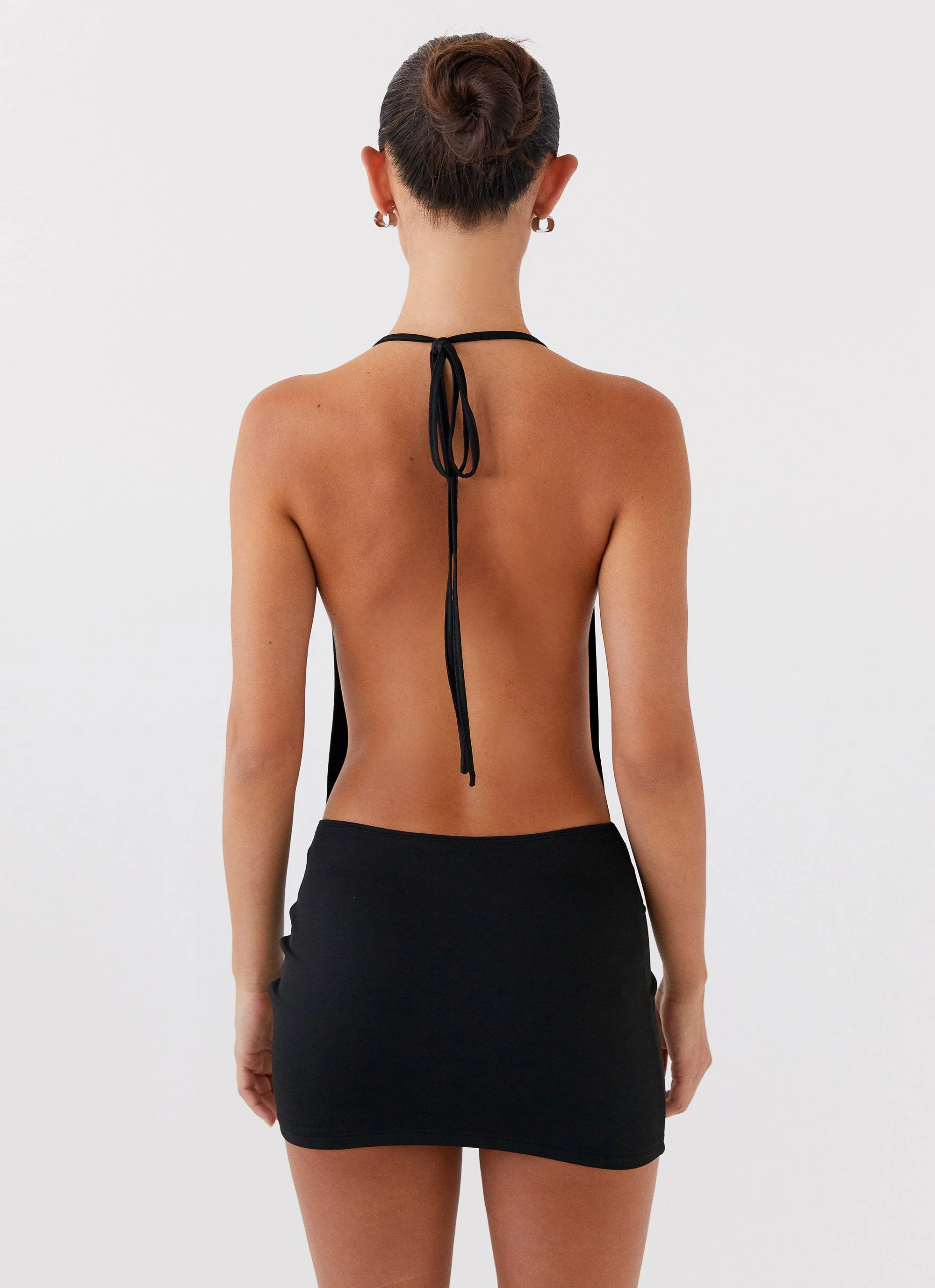 Calista Halterneck Mini Dress - Black - Image 6