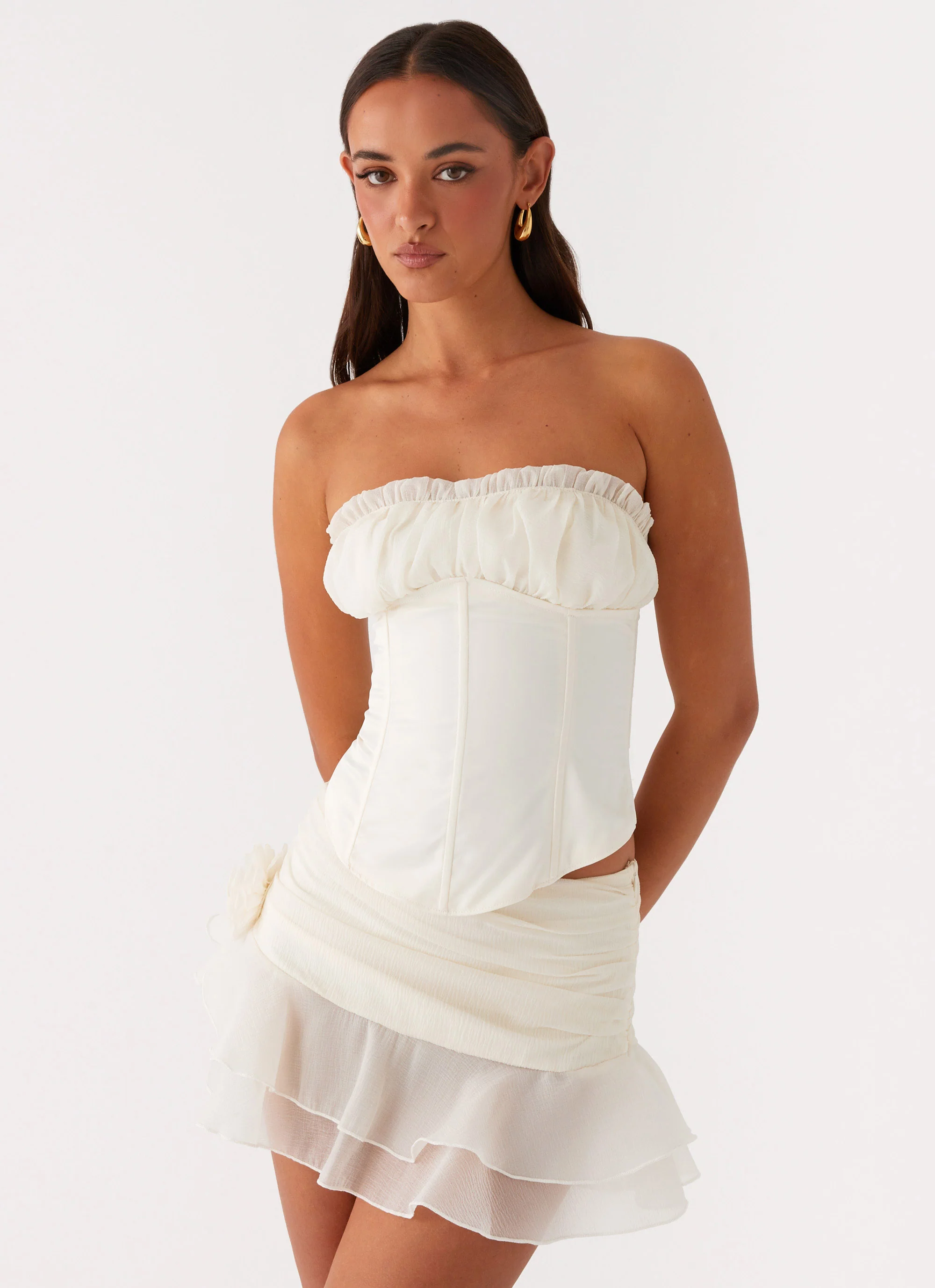 Call Me Never Tiered Mini Skirt - Ivory - Image 6