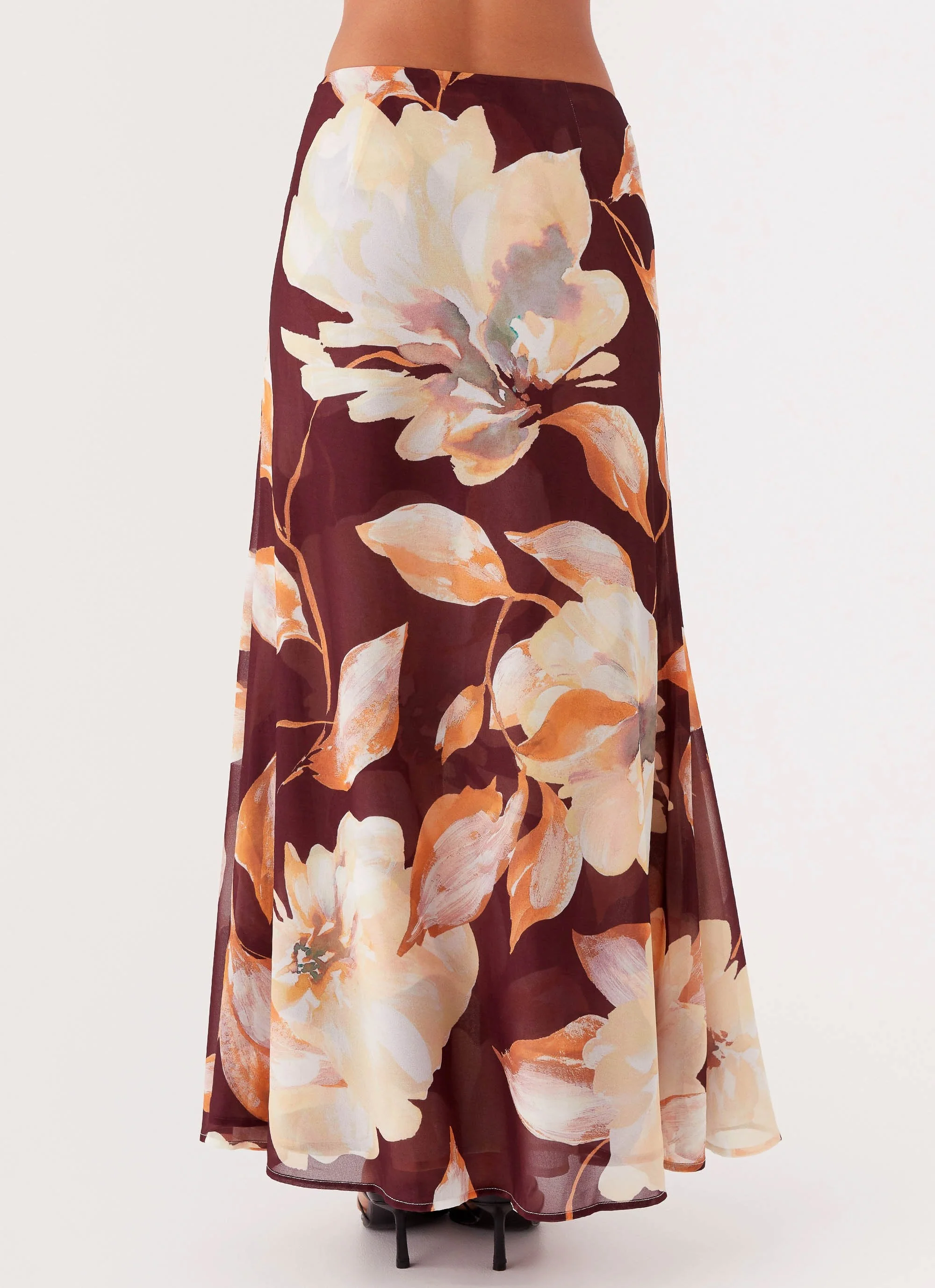 Camellia Maxi Skirt - Brown Floral - Image 5