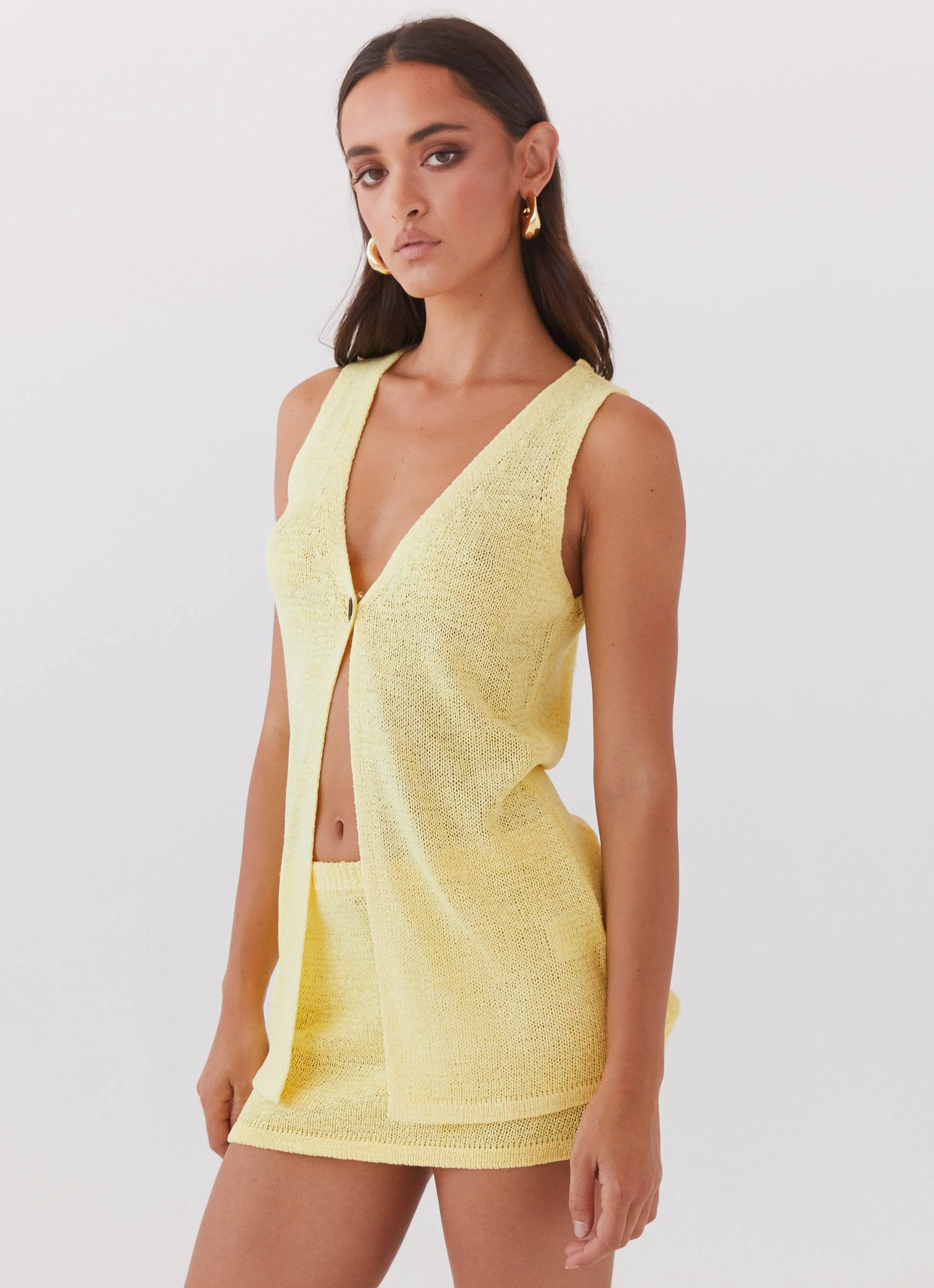 Capri Glow Knit Mini Skirt - Canary - Image 6