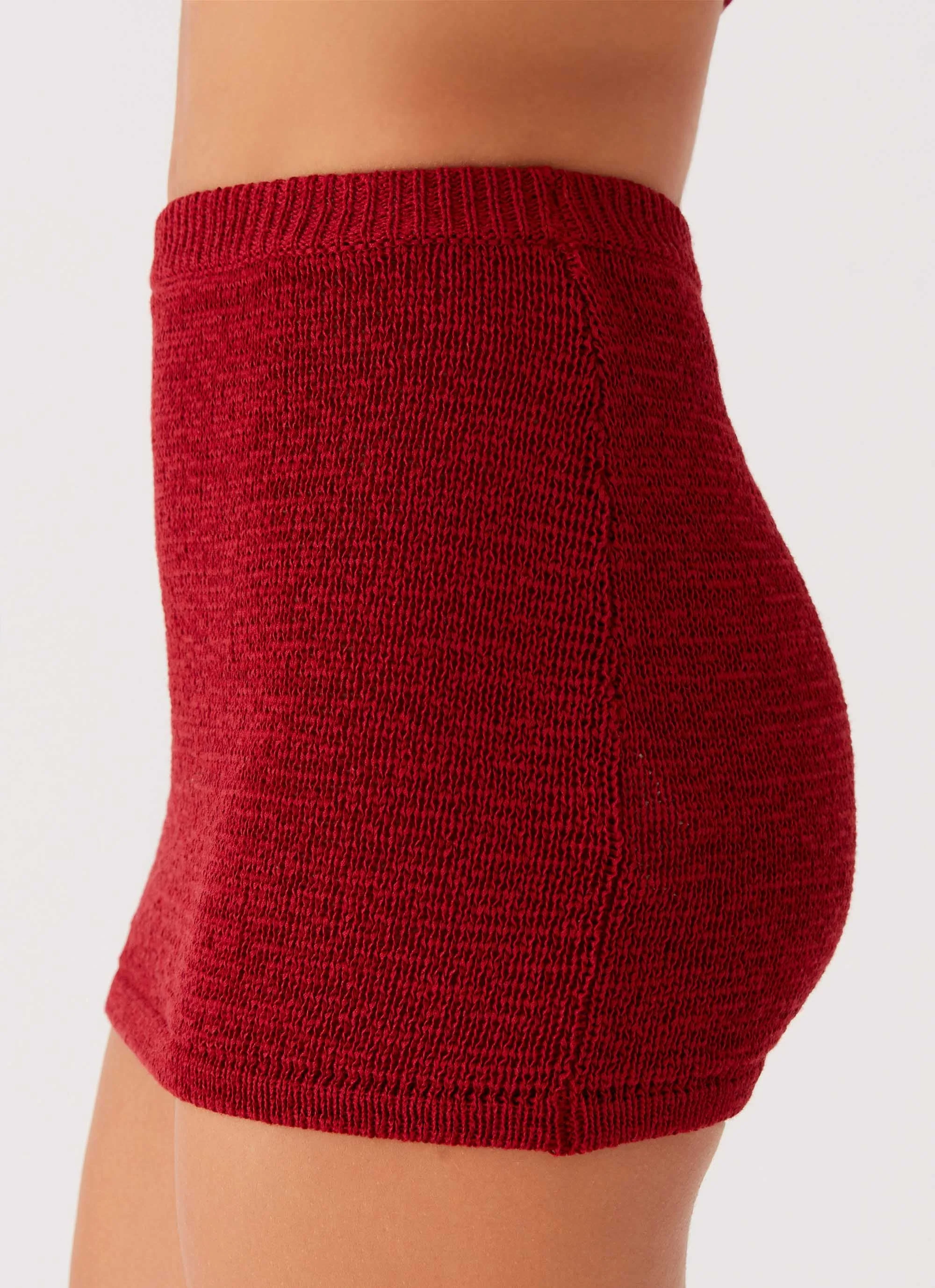 Capri Glow Knit Skirt - Maroon - Image 3