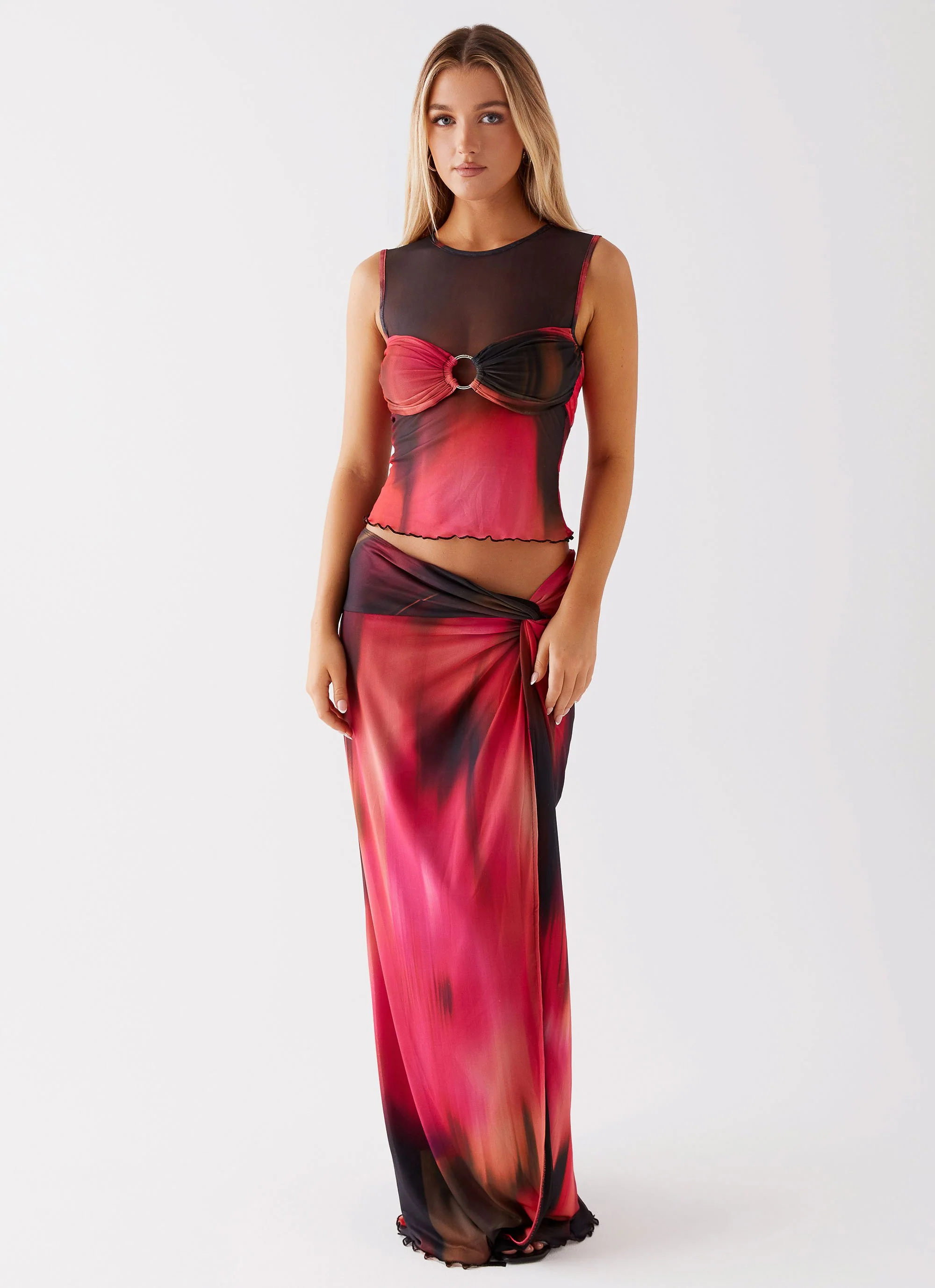 Caprise Mesh Tank - Pink Print - Image 4