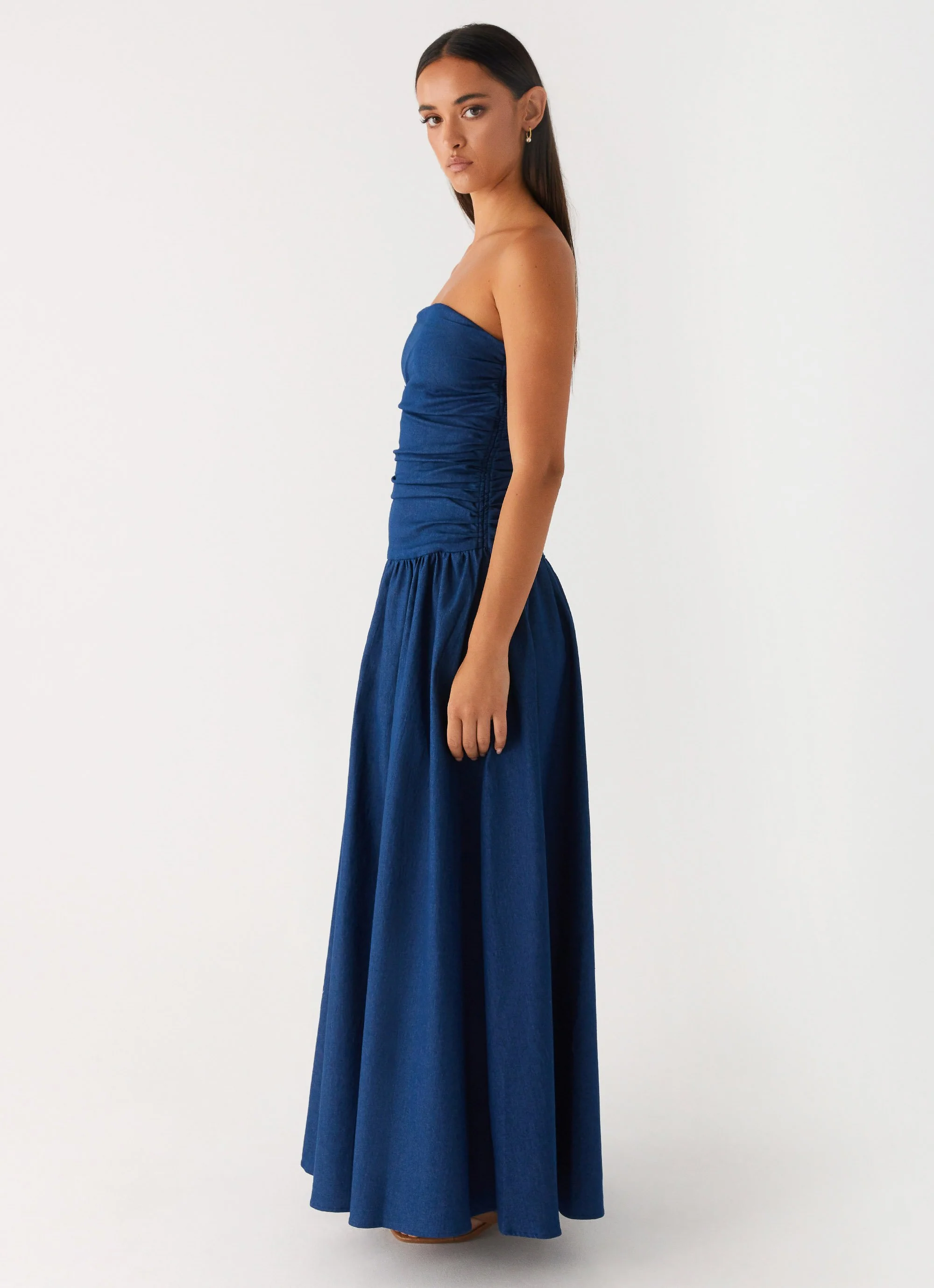 Carmel Denim Maxi Dress - Indigo - Image 3