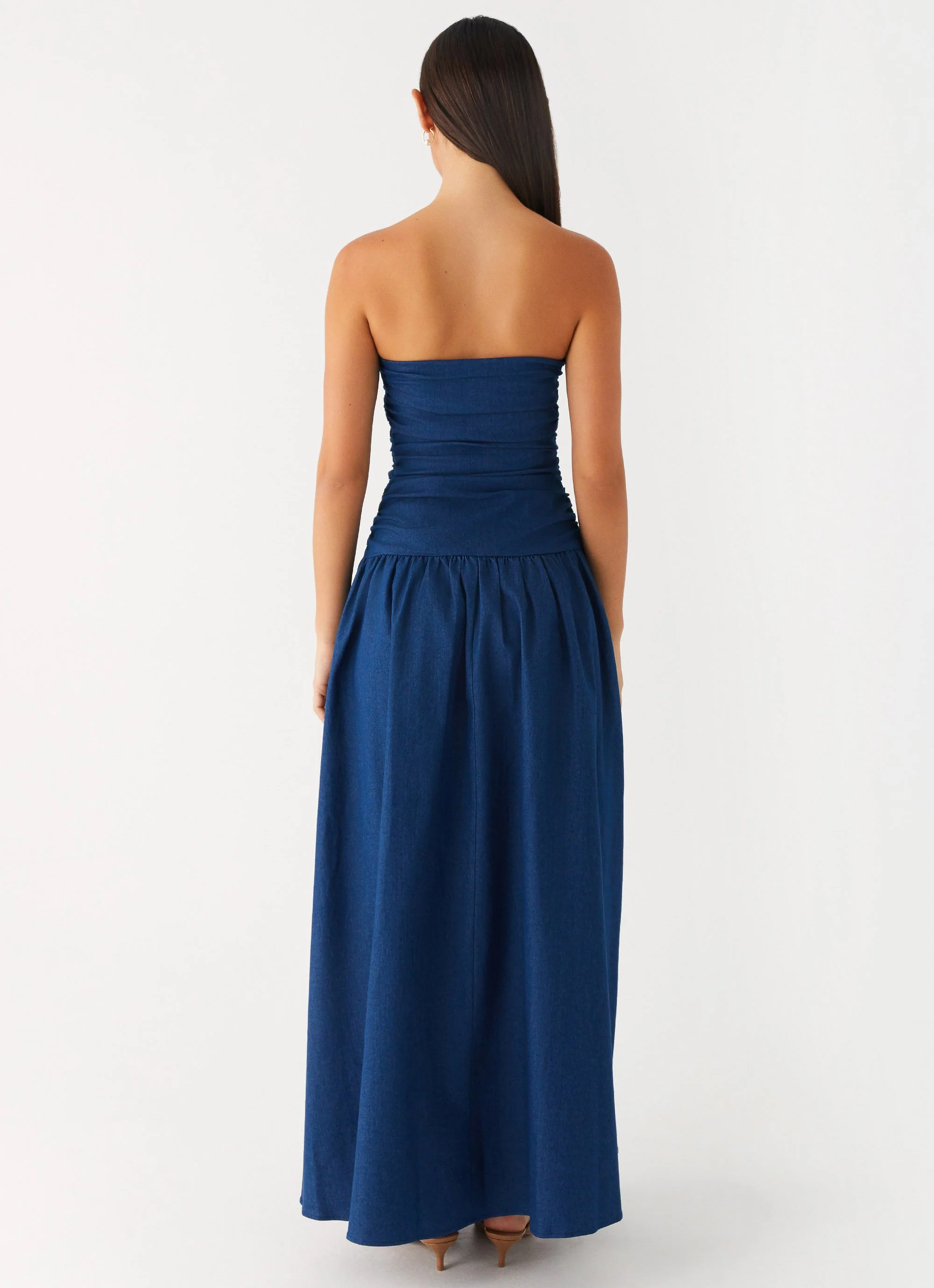 Carmel Denim Maxi Dress - Indigo - Image 4