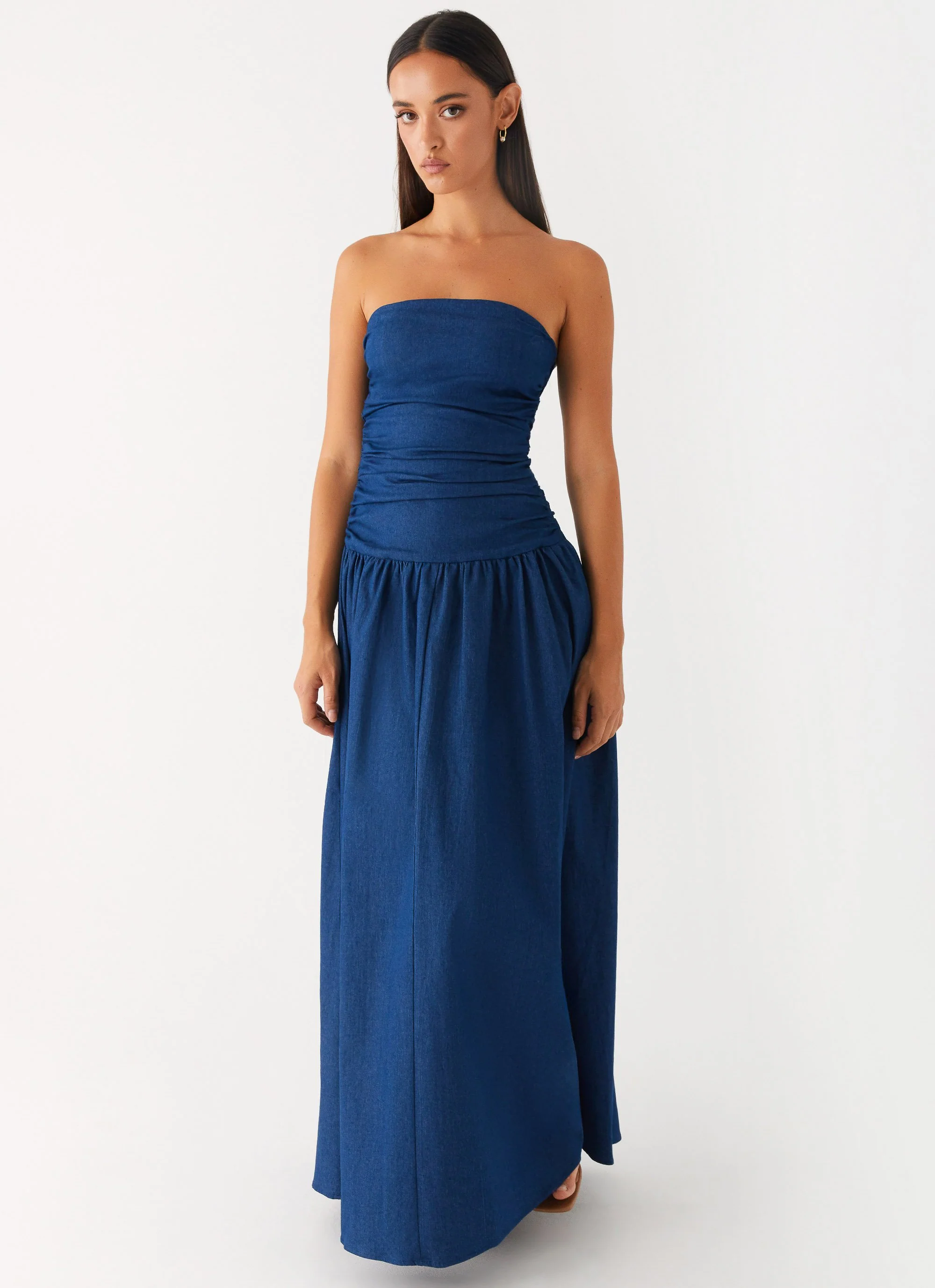 Carmel Denim Maxi Dress - Indigo - Image 5