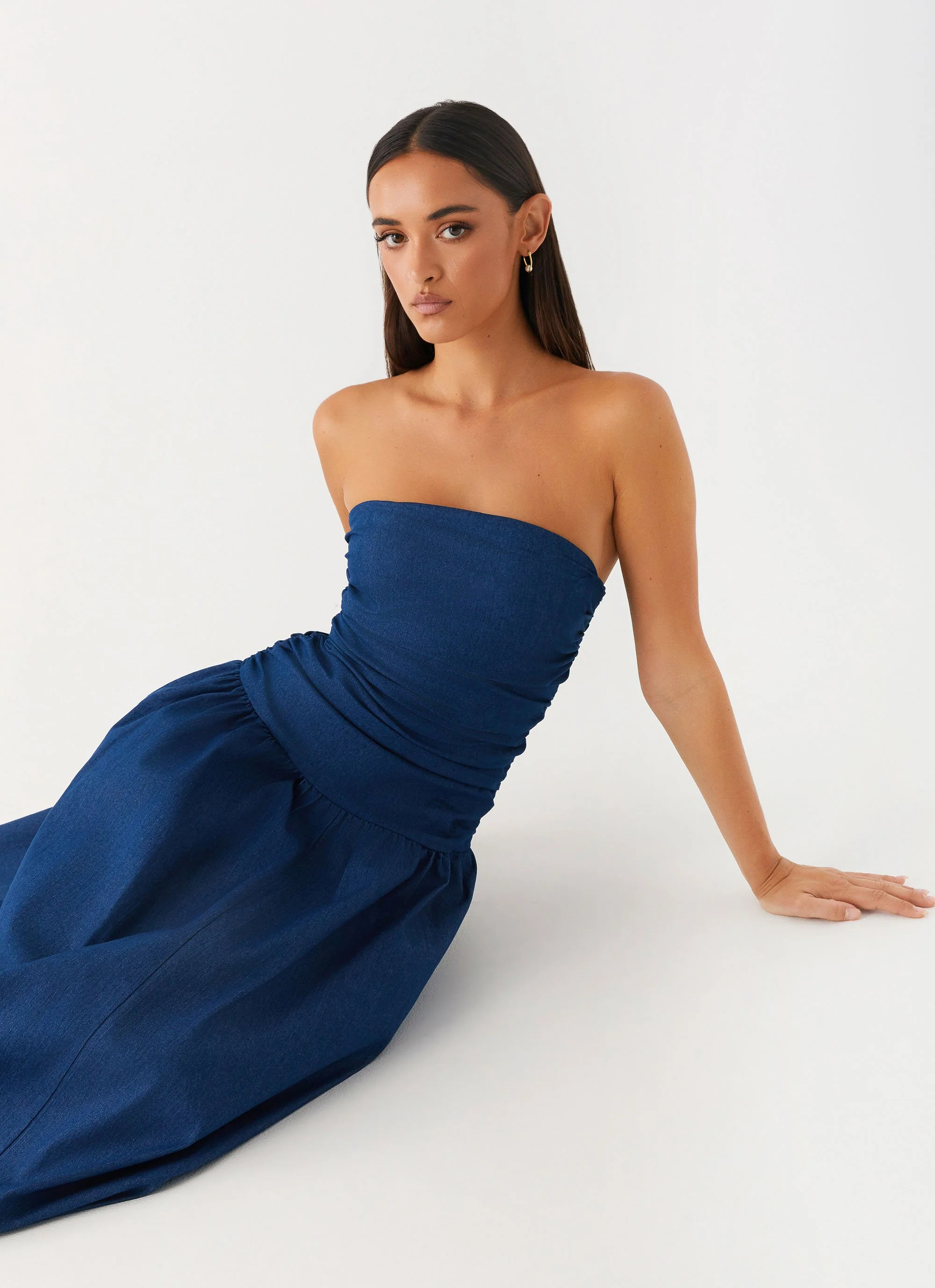 Carmel Denim Maxi Dress - Indigo - Image 6