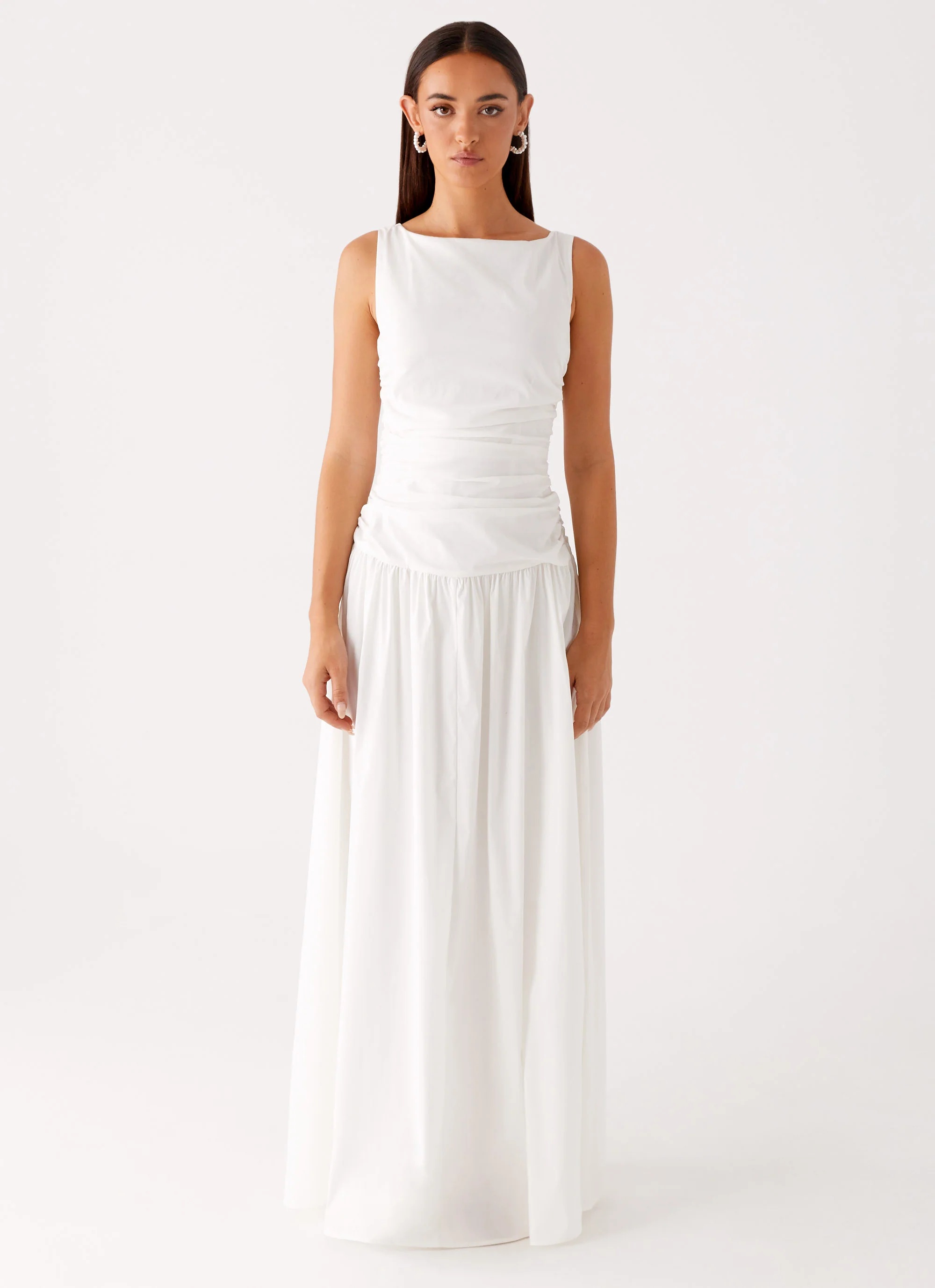 Carmel High Neck Maxi Dress - White - Image 2